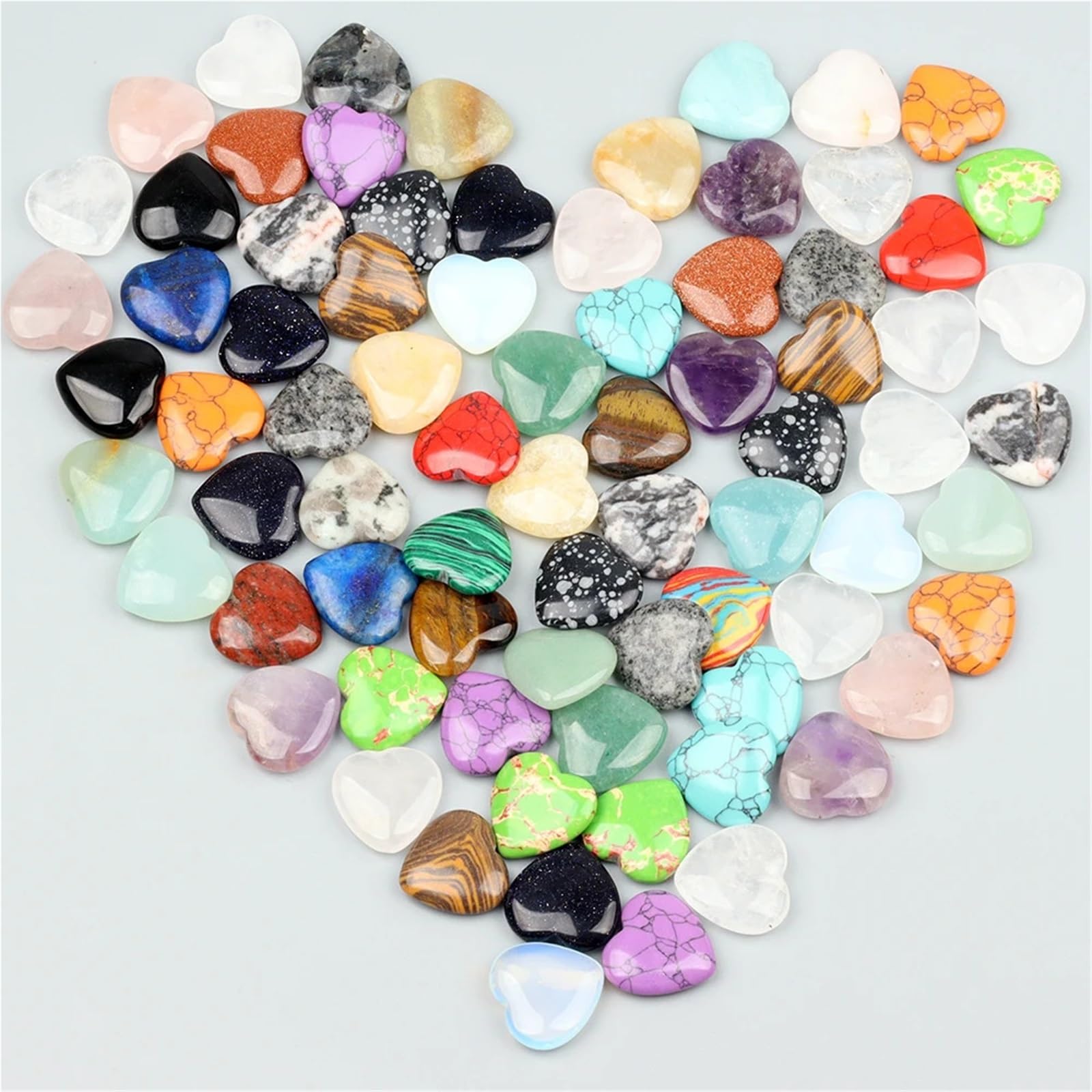 Deko Steine Steine Garten 10/20/30PCS 20MM Herz Form Stein Heilsteine ​​Unregelmäßige Mineral Kies Probe for Haus Garten decor(Mix 30 pcs)