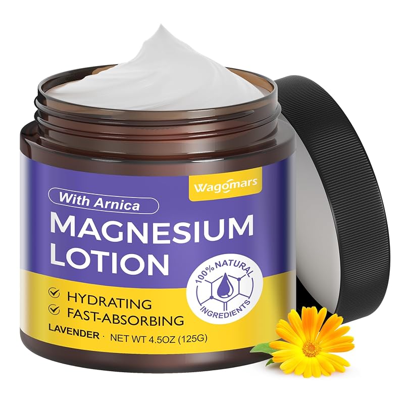 Loção corporal com magnésio Wagomars, arnica, manteiga de karité e óleo de coco, 128 g
