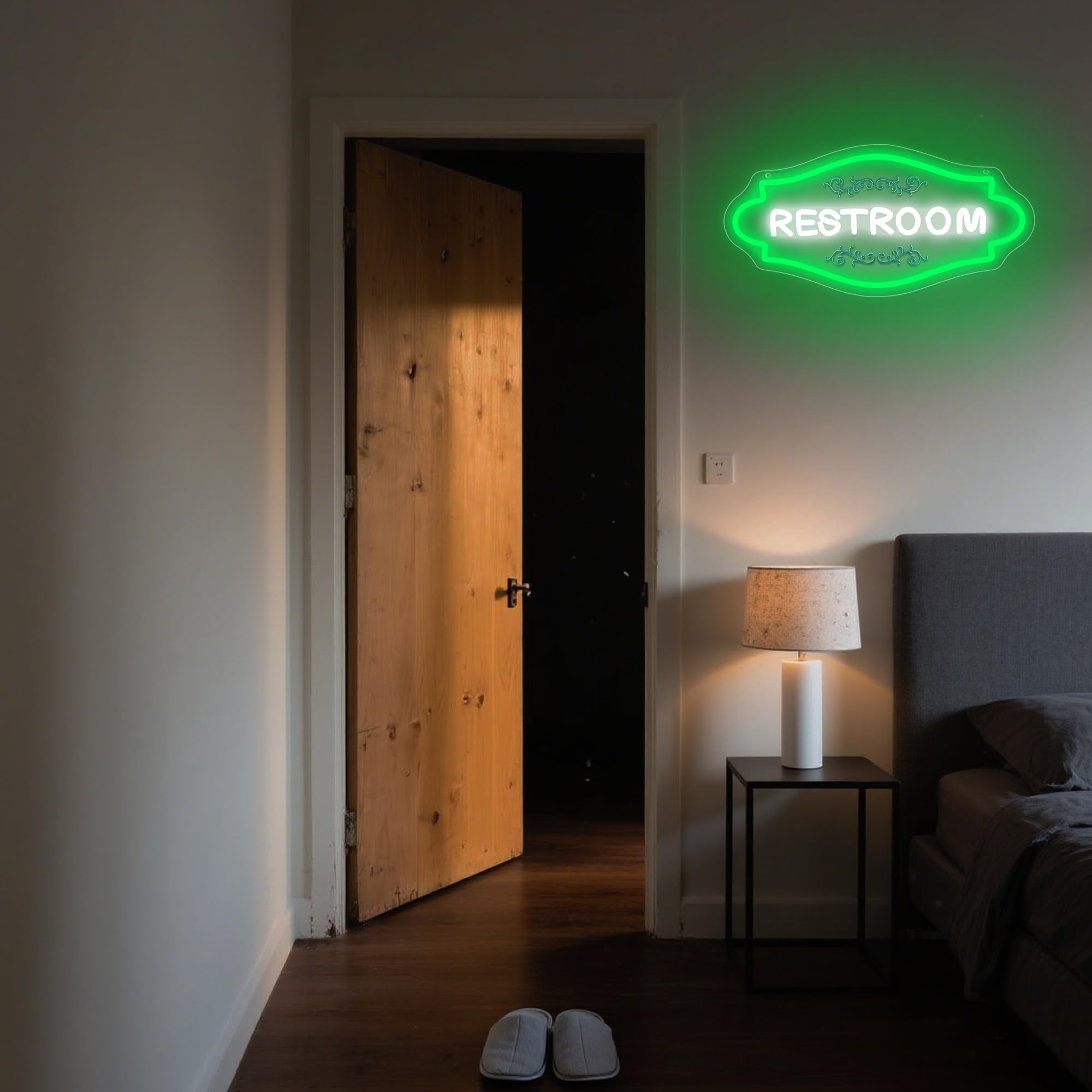 Insegna al neon per bagno, decorazione da parete, dimmerabile, luce al neon per bagno di casa, luce LED per spazi commerciali, regalo di compleanno per proprietari di bar, casa e ospitalità