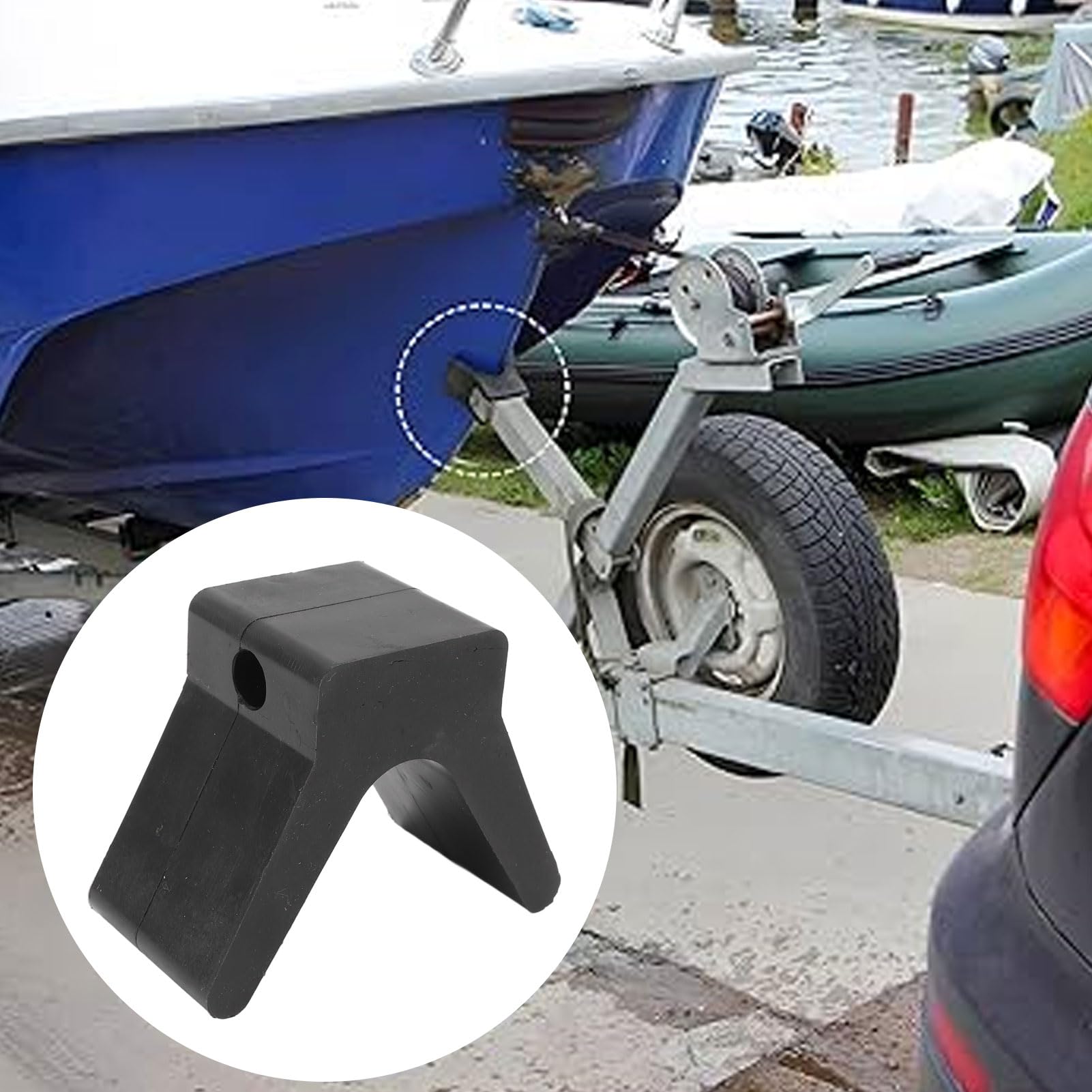 Stop ' del Rimorchio 2 Pollici, Guide per Rimorchi per Barche e Rulli Non Marcati in Poliuretano, Gomma in Stile a V Consente alla Tua Barca di Fissare Saldamente con