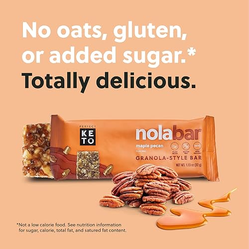 Vista 29 de Perfect Keto Barras Nola, sin gluten, barras de granola keto, bocadillos bajos en carbohidratos o barra de desayuno sin azúcar añadido, alimentos
