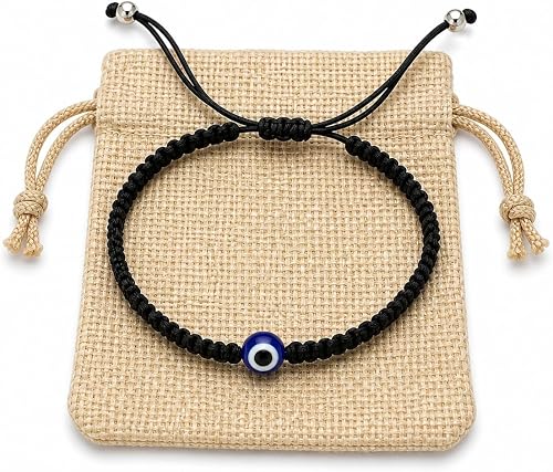 Braided Nazar Amulet (Evil Eye) Black Adjustable Bracelet