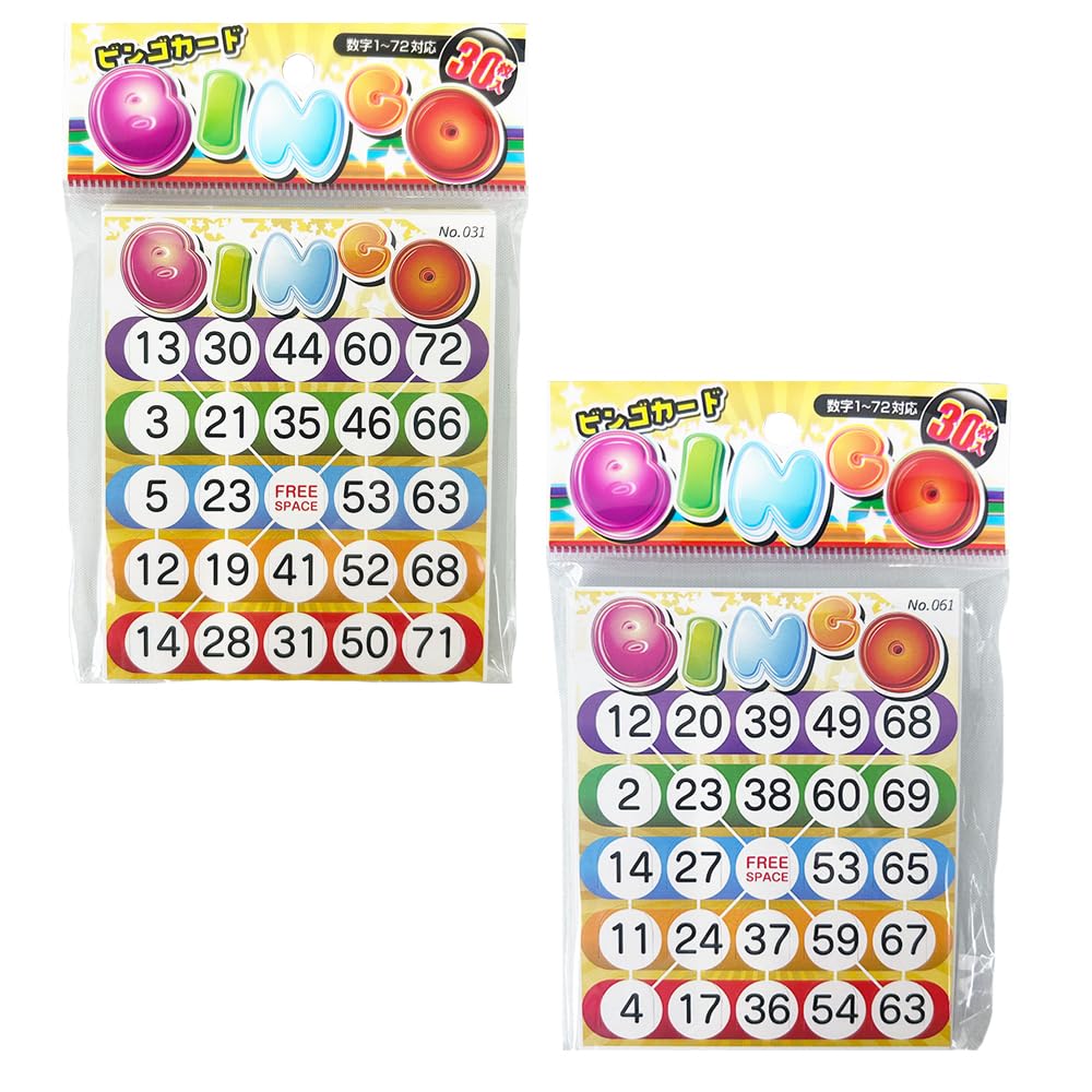 Amazon.co.jp: ビンゴカード 【30枚入り×2セット】【60人分