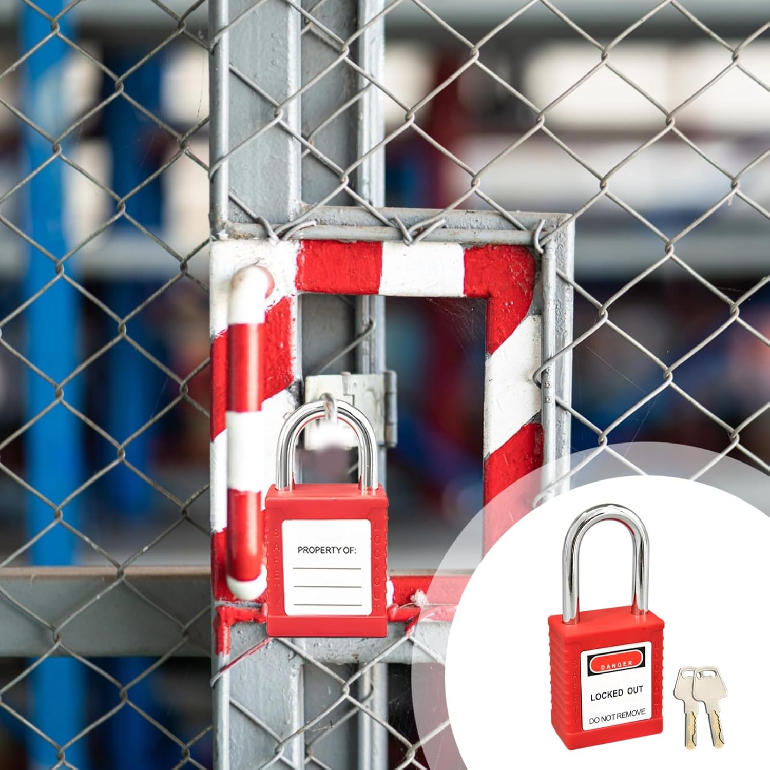 10 Pcs Lockout Safety Locks, Industrial-Grade, 38Mm Shackle, Keyed Differently For Electrical Safety