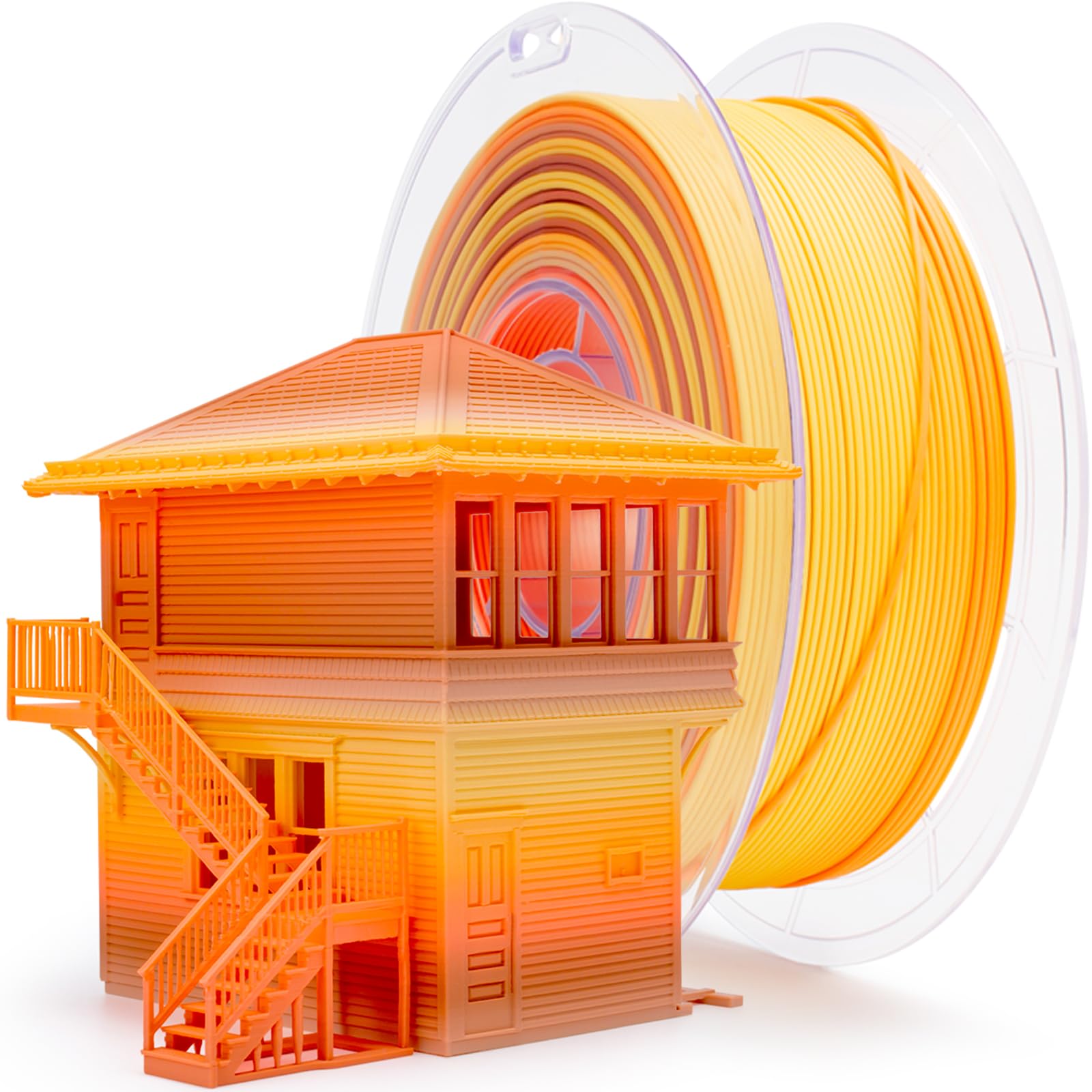 ZIRO Fast Color Changing Filament, Matte Multi Colors 3D Printer Filament, Rainbow PLA Material, Dimensional Accuracy +/-0.03mm, 1KG/ 2.2lbs Spool,