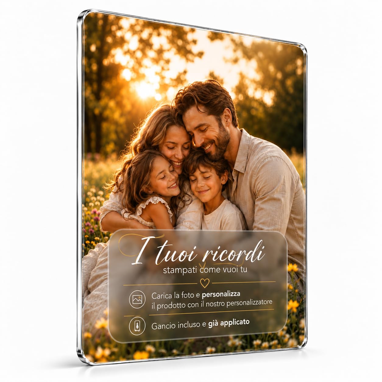 PrintedGift Quadro Personalizzato in Plexiglass con Foto (80x120 cm) - Plexiglass 0,5 cm