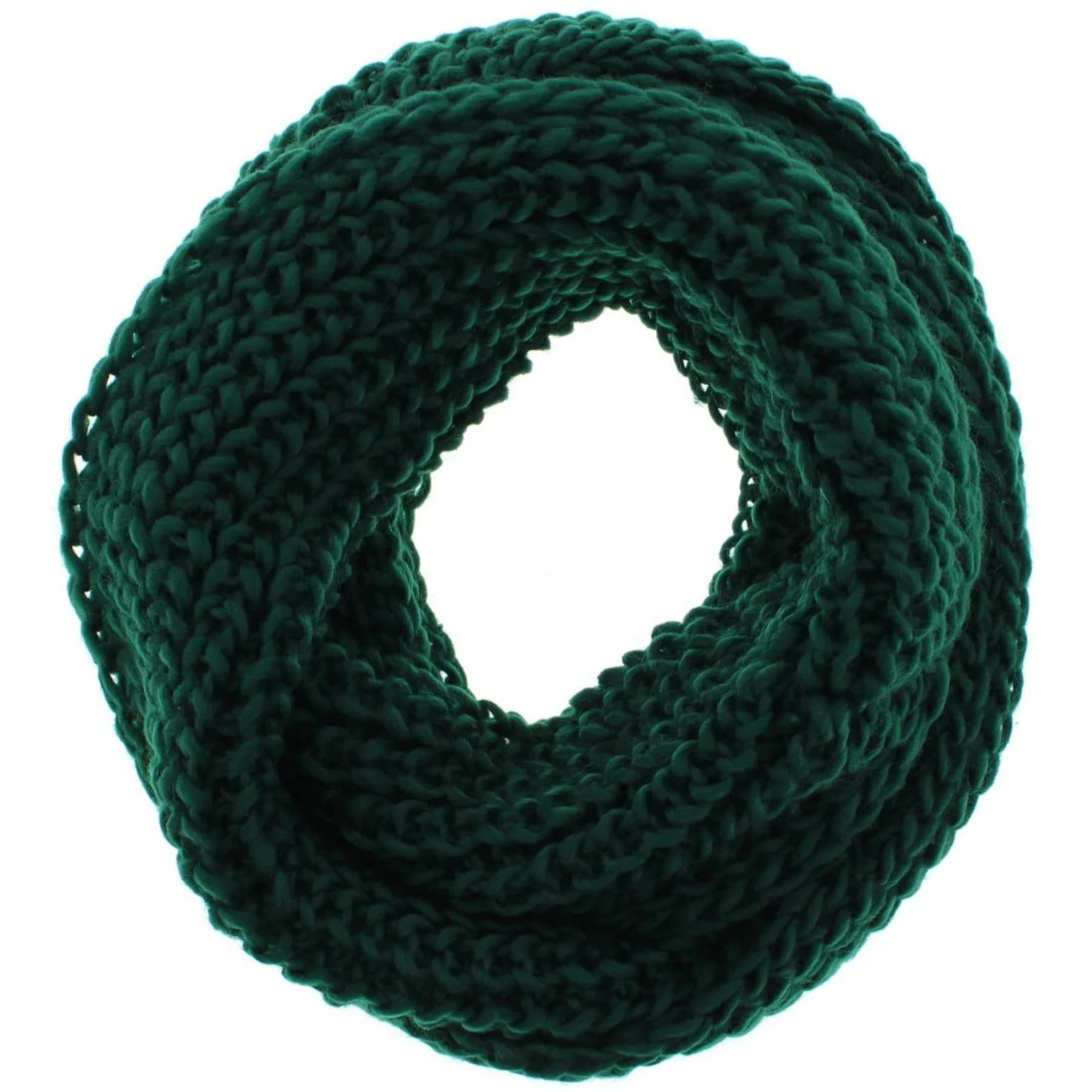 Topkids Accessories Unisex Bottle Green Looped Scarf And Snood, Infinity Scarf, Men's And Women's Neck Warmer (Bottle Green)
