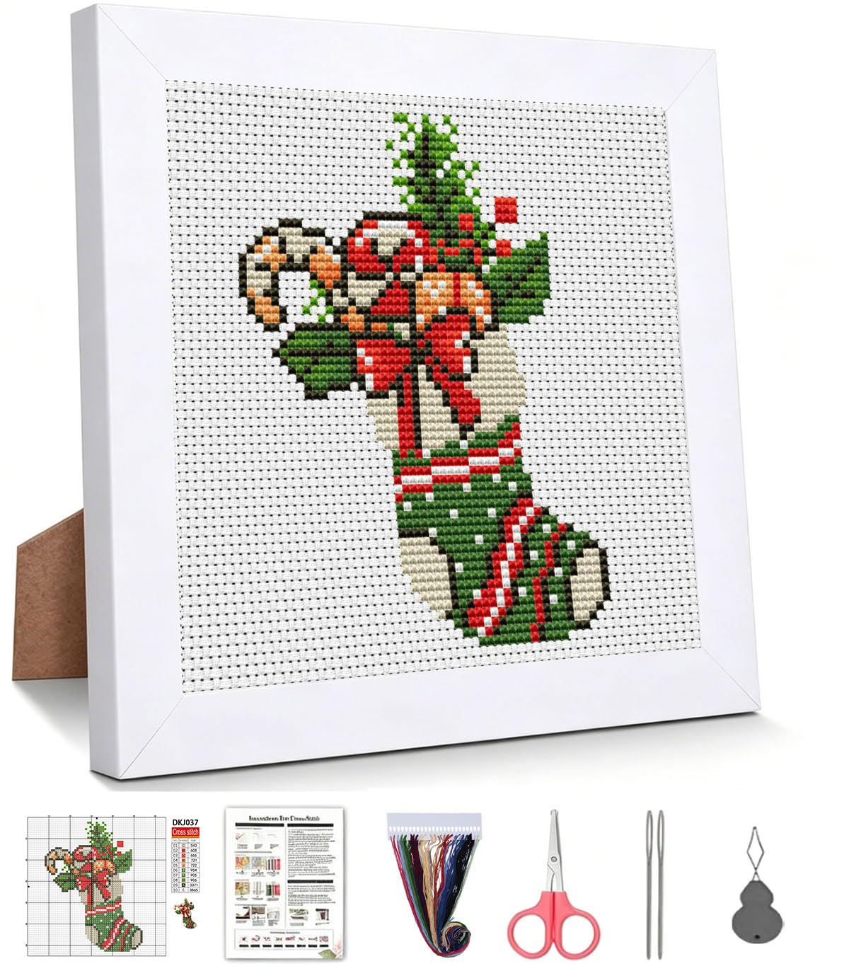 Beginner Christmas Tree Cross Stitch Kit - Framed -16 Beginner Christmas Tree Cross Stitch Kit - Framed -16