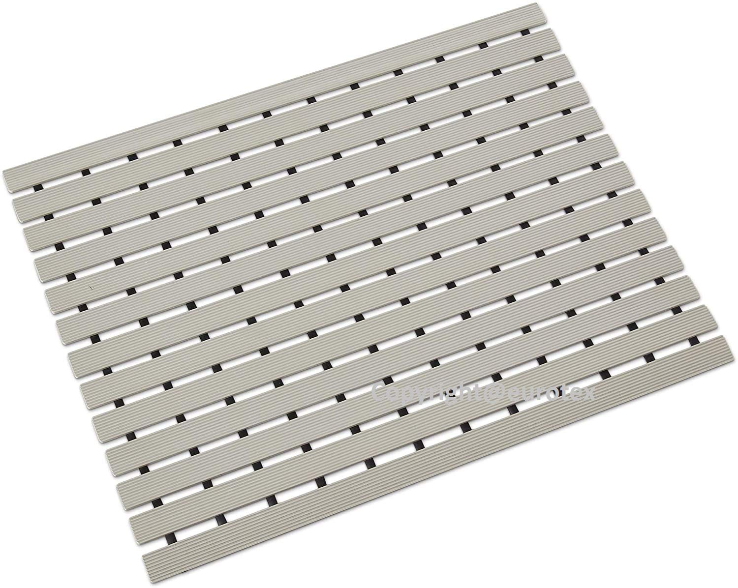 Eurotex Shower Mats for Bathroom Anti Slip/Shower Mat/Shower Mat Anti Slip Bathroom Floor Mat with Water Drain Holes/Thickness 9mm/Size (Grey, 61cm x 45cm)