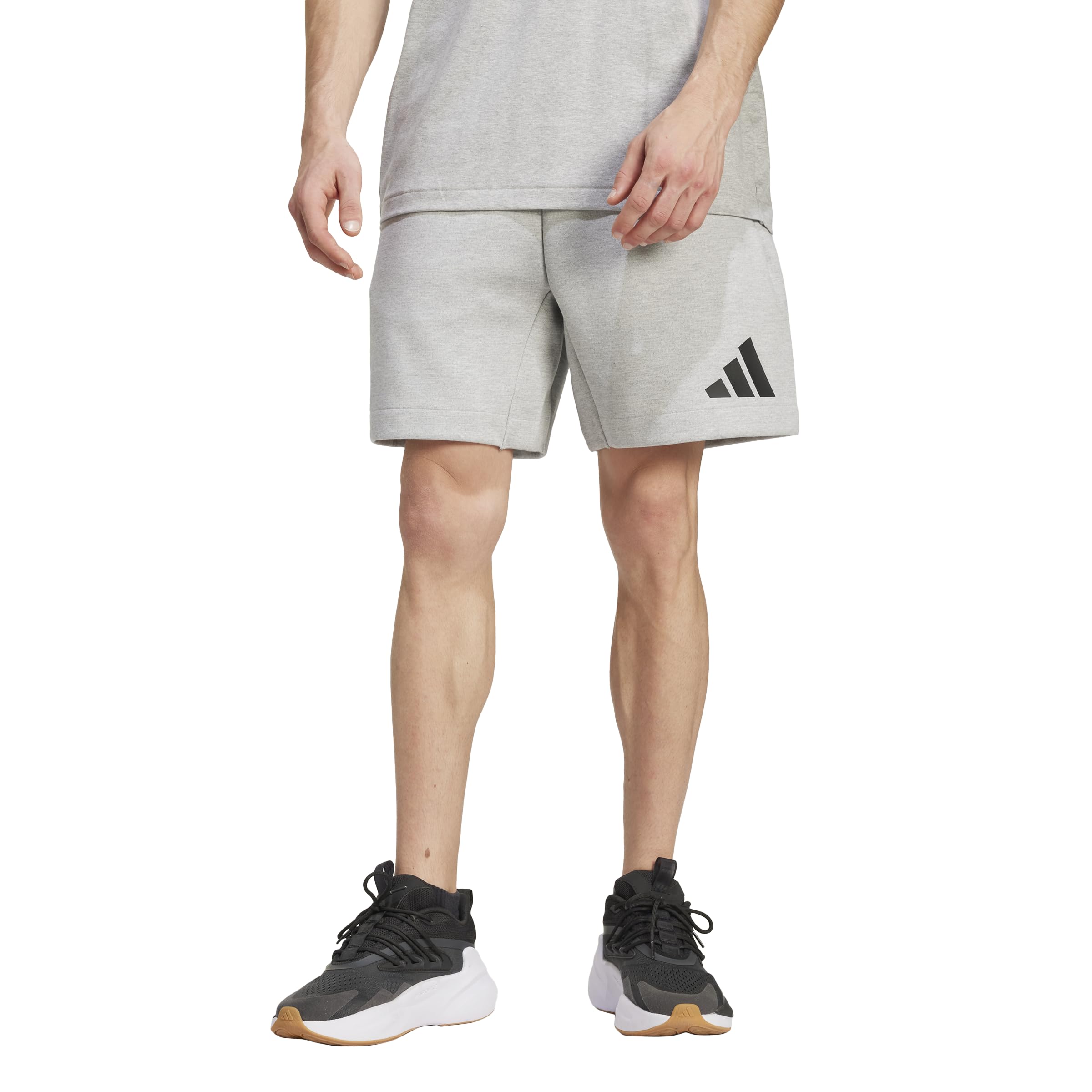 adidas Pantalones Cortos Z.N.E. para Hombre, Color Gris Medio Jaspeado, Mediano