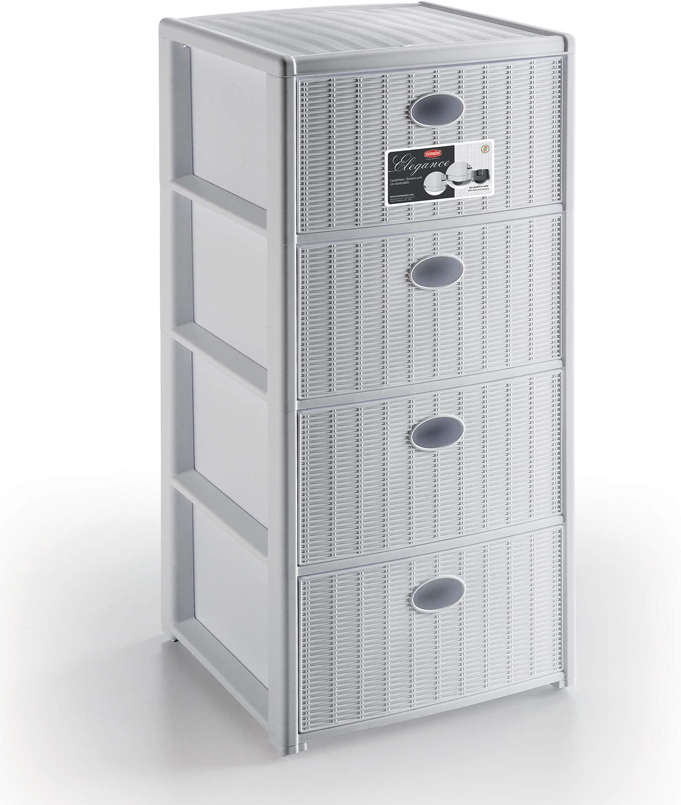 StefanplastElegance Drawers Unit, White, 40 x 40 x 80 cm