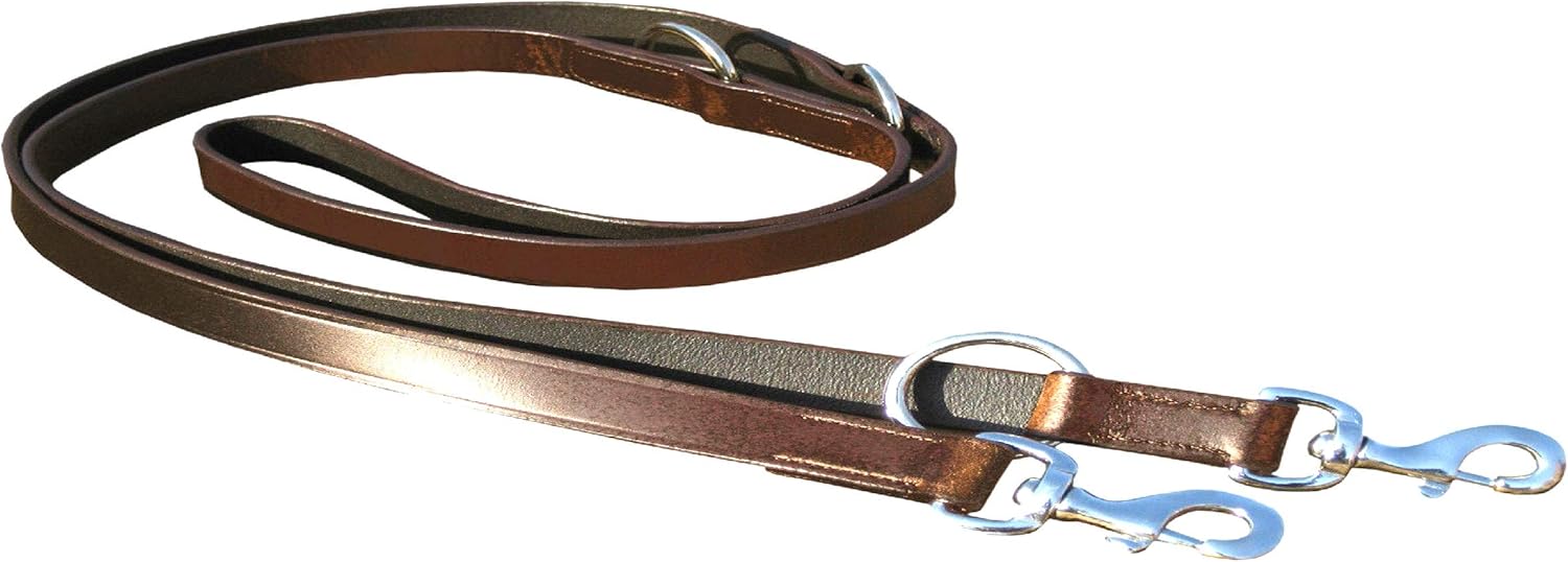 LEATHER POLICE DOG TRAINING LEAD 1" INCH WIDE CHROME PLATED BRASS