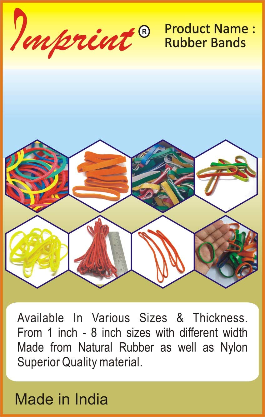IMPRINT 9 MM Wide Assorted Red and Yellow Mix Color 4.5 Inch Long Nylon Rubber Bands, Big, Large, Extra Strong and Thick Rubber Bands Pack of 25 1