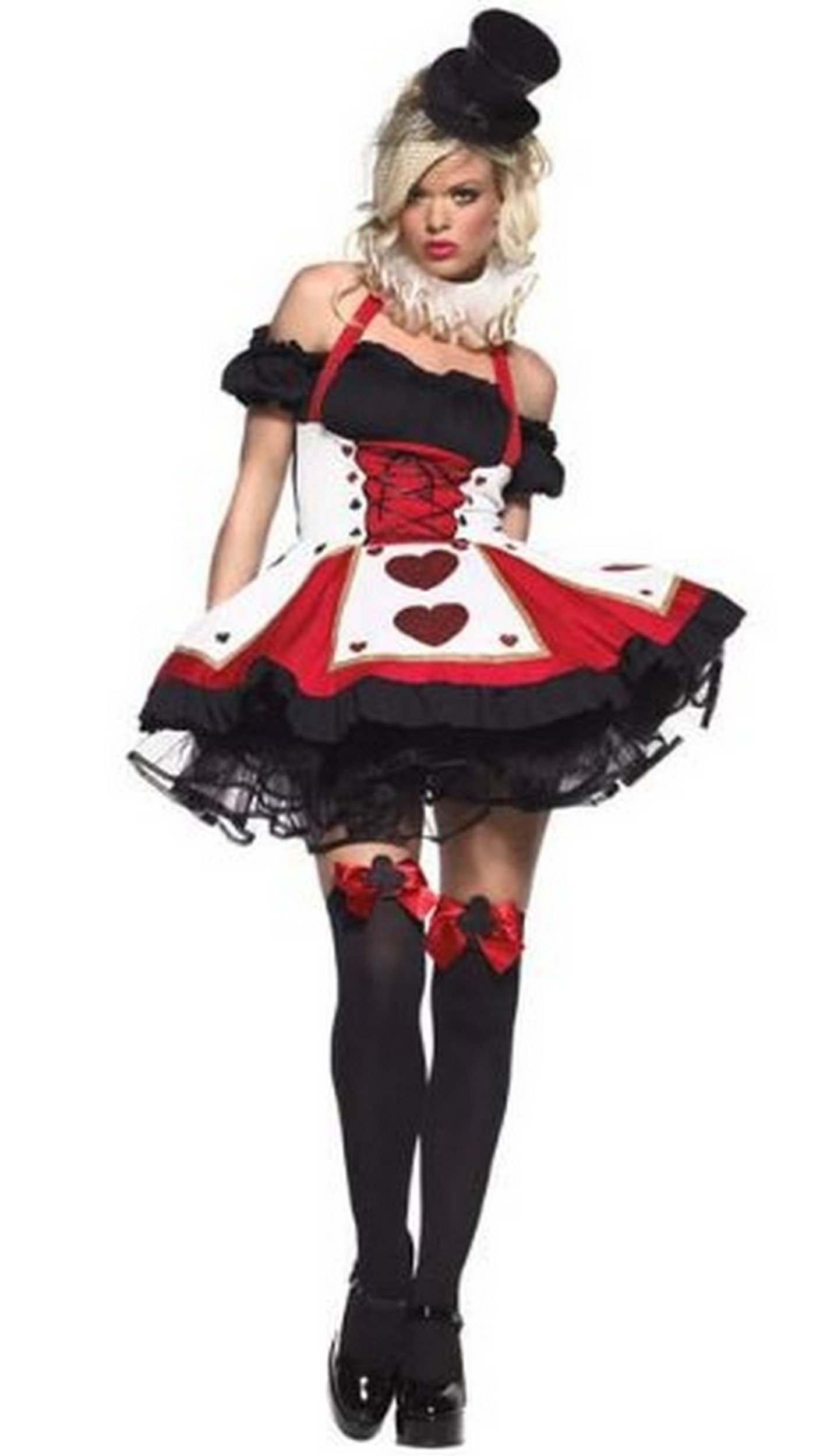 Forever YoungQueen of Hearts Fancy Dress Costume Alice In Wonderland Costume Outfit + FREE STOCKING