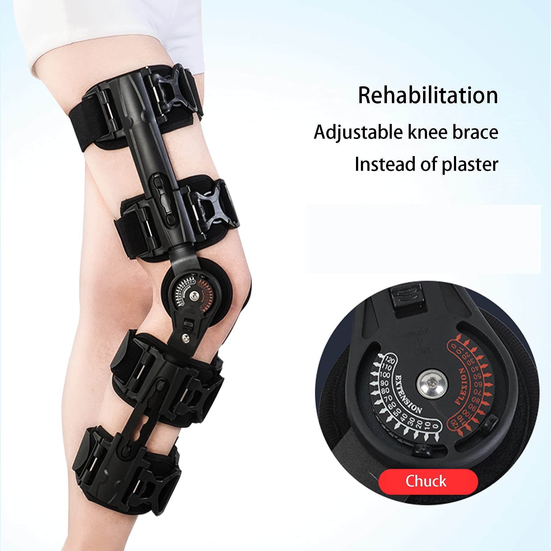 Rodillera ROM Ideal para ACL Ligamento Lesiones Deportivas Post Op Articulada Completa Lesiones Ligamentosas Protector Médico Ortopédico Desgarros del Menisco para Hombres Muje