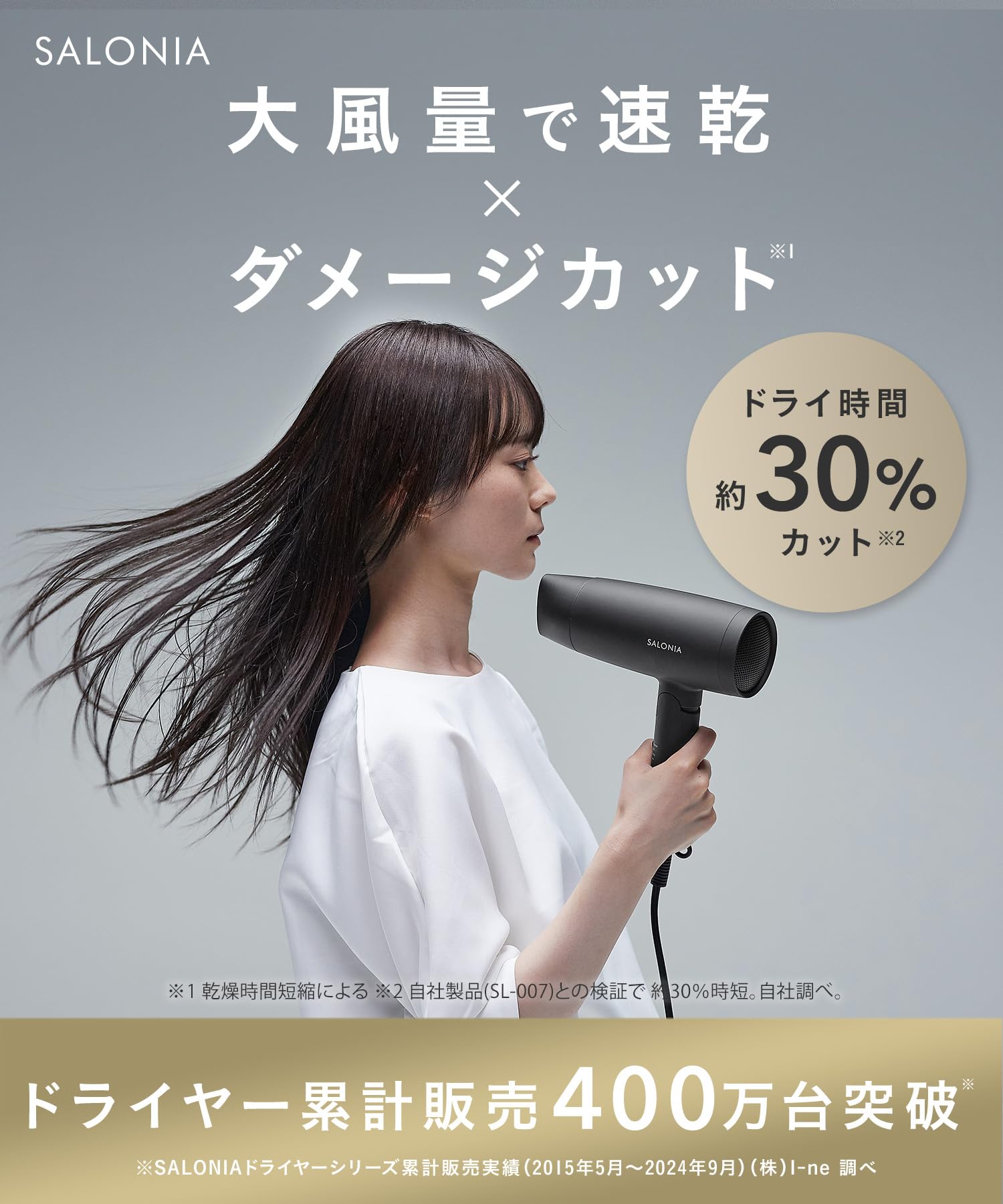 Amazon.co.jp: SALONIA サロニア スピーディーイオン ドライヤー 大 
