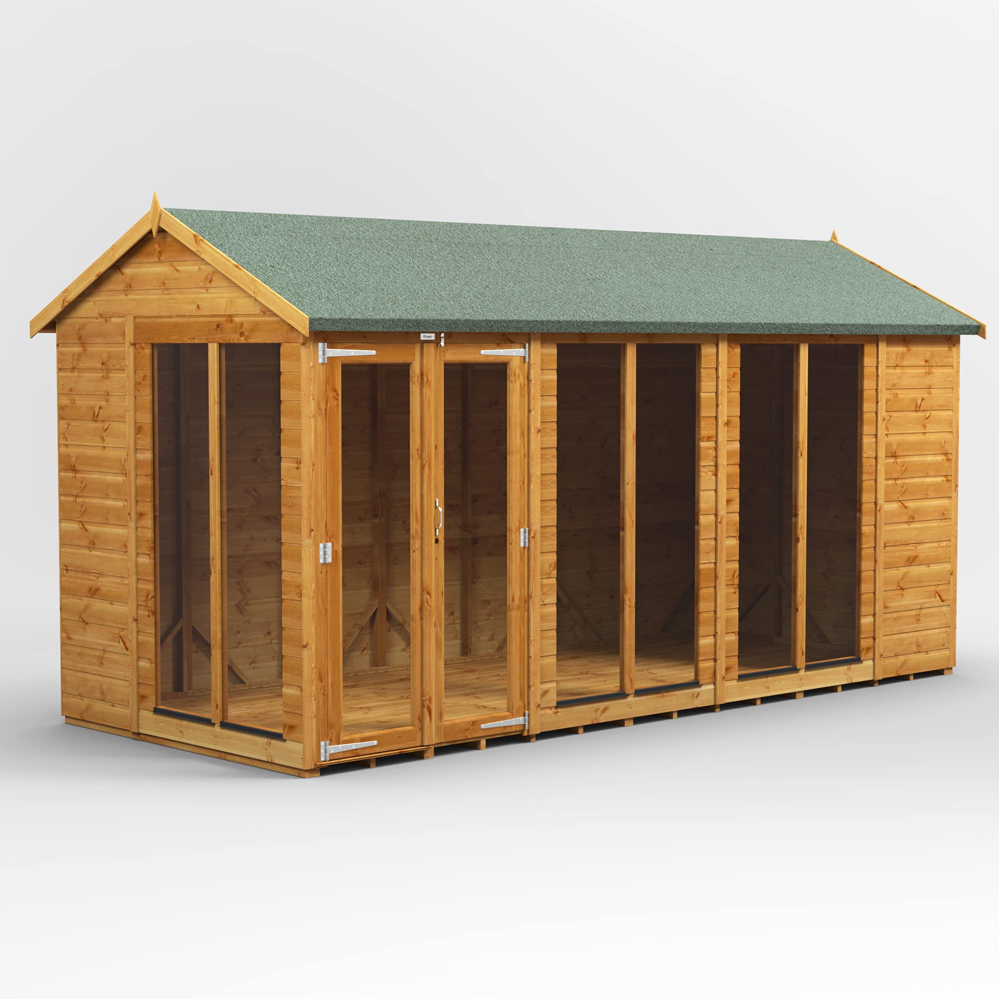 Powersheds High Grade Premium Apex Summer House Wooden Shed with Security Features, PVC Window Sills, Door & Window Flexibility, made from Extra Thick Timber — view 14