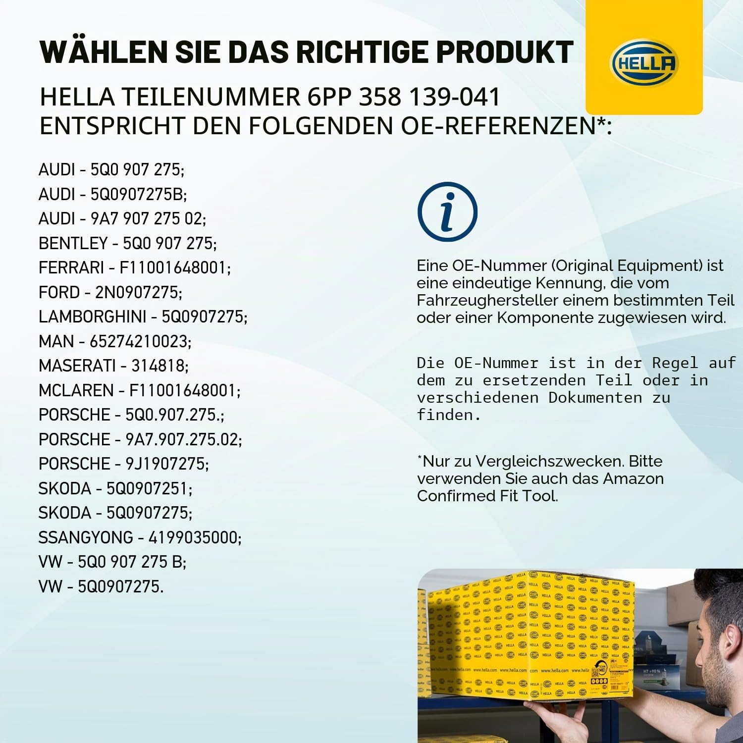 HELLA 6PP 358 139-041 Radsensor, Reifendruck-Kontrollsystem | Kompatibel mit: AUDI A3 Limousine, A3 Sportback, A4 B9 Avant, A5, A5 Sportback, A6 Allroad C8, A6 C8, A6 C8 Avant