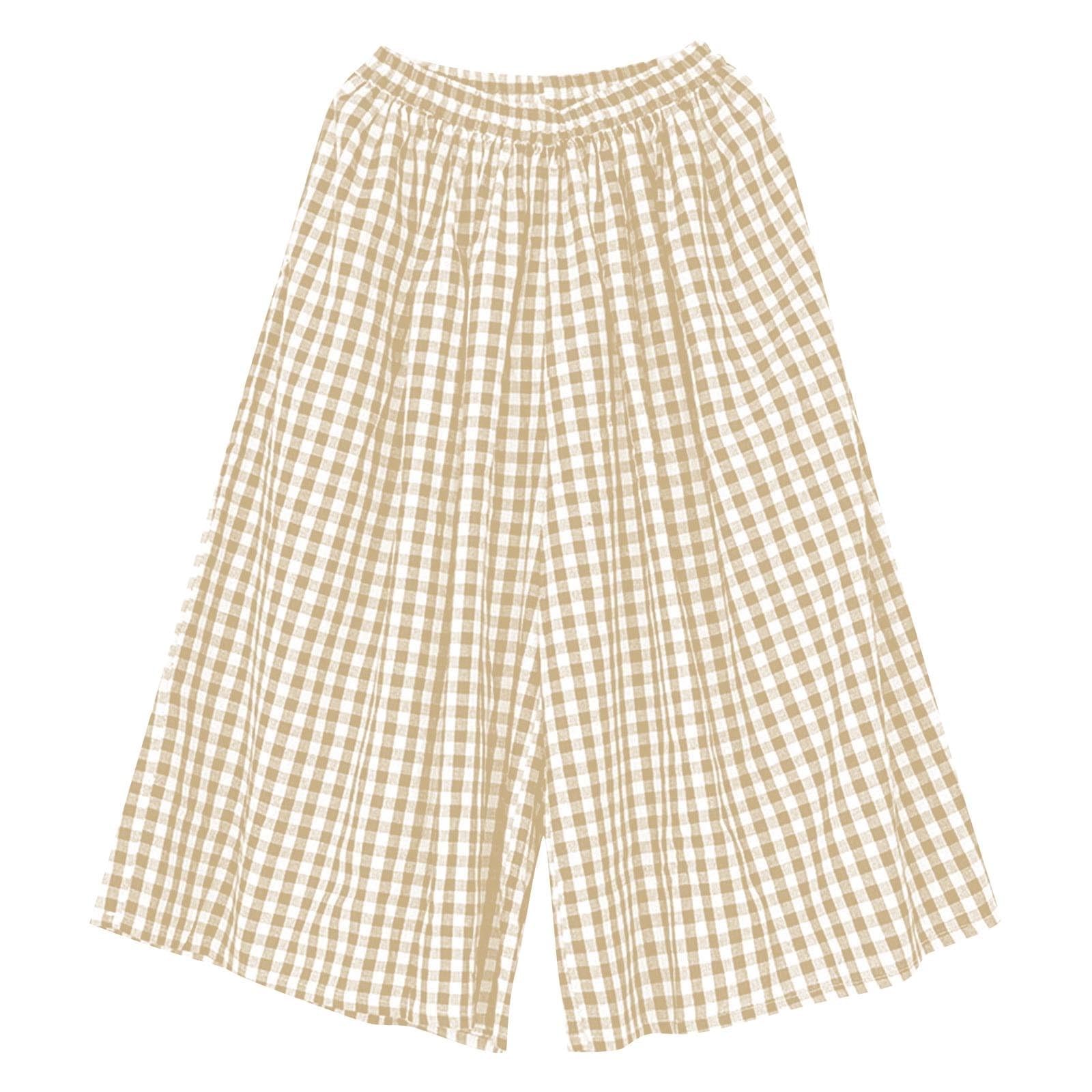 Generisch Pantalon Palazzo à jambes larges pour femme - Jupe d'été - Pantalon sarouel avec poches - Taille haute - Confortable - Léger et aéré - Pantalon de loisirs long élégant pour les loisirs, la