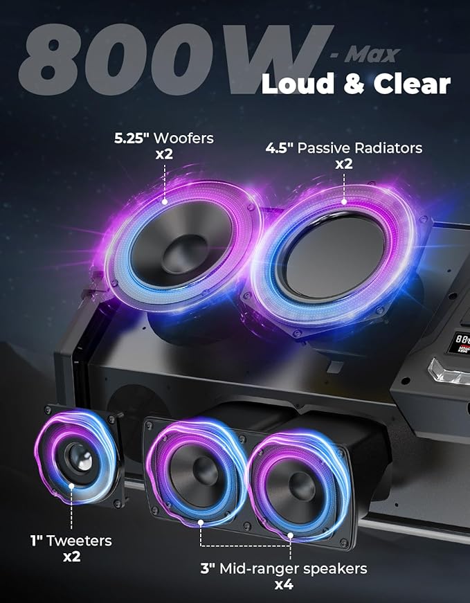 Sistema de Sonido KEMIMOTO Midnight 90 para UTV con Parlantes RGB miniatura 4