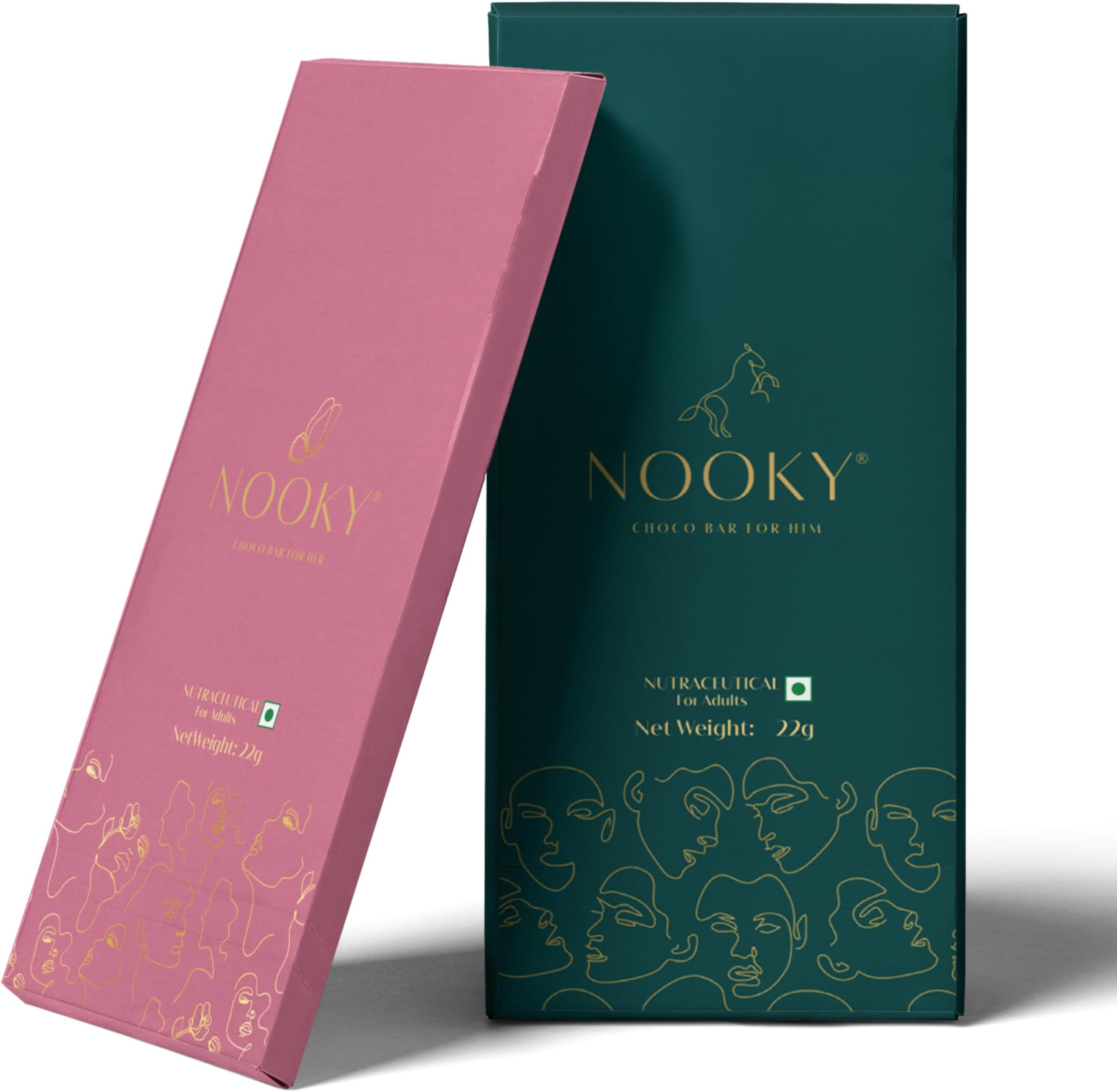 InstaEats Nooky Fitoor Combo โ Set of 2 Premium Dark Chocolates for Him & Her | Mood-Boosting Vegan Treat | Ideal Gift for Couples | Gluten-Free Delight | 80 grams