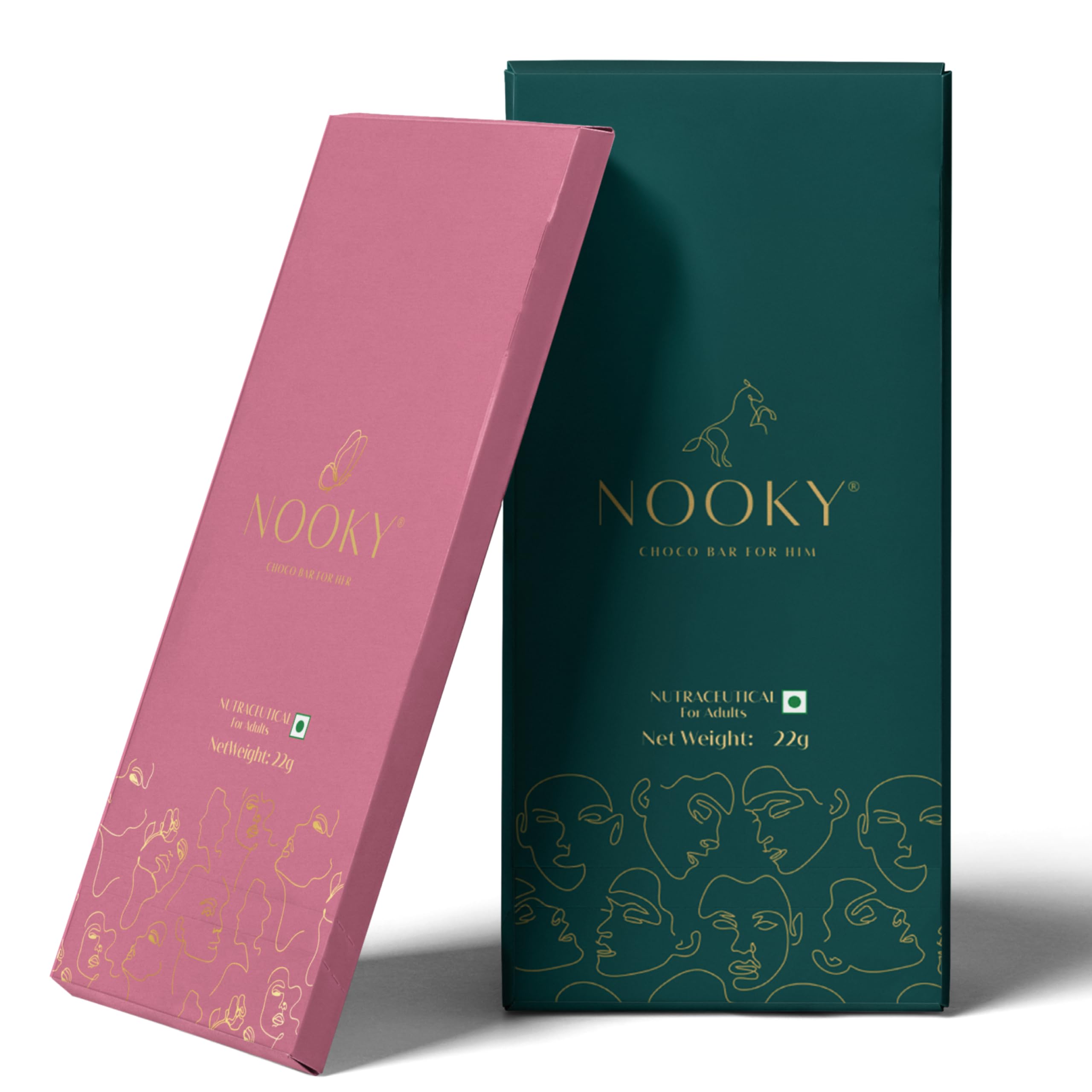InstaEats Nooky Fitoor Combo – Set of 2 Premium Dark Chocolates for Him & Her | Mood-Boosting Vegan Treat | Ideal Gift for Couples | Gluten-Free Delight | 80 grams