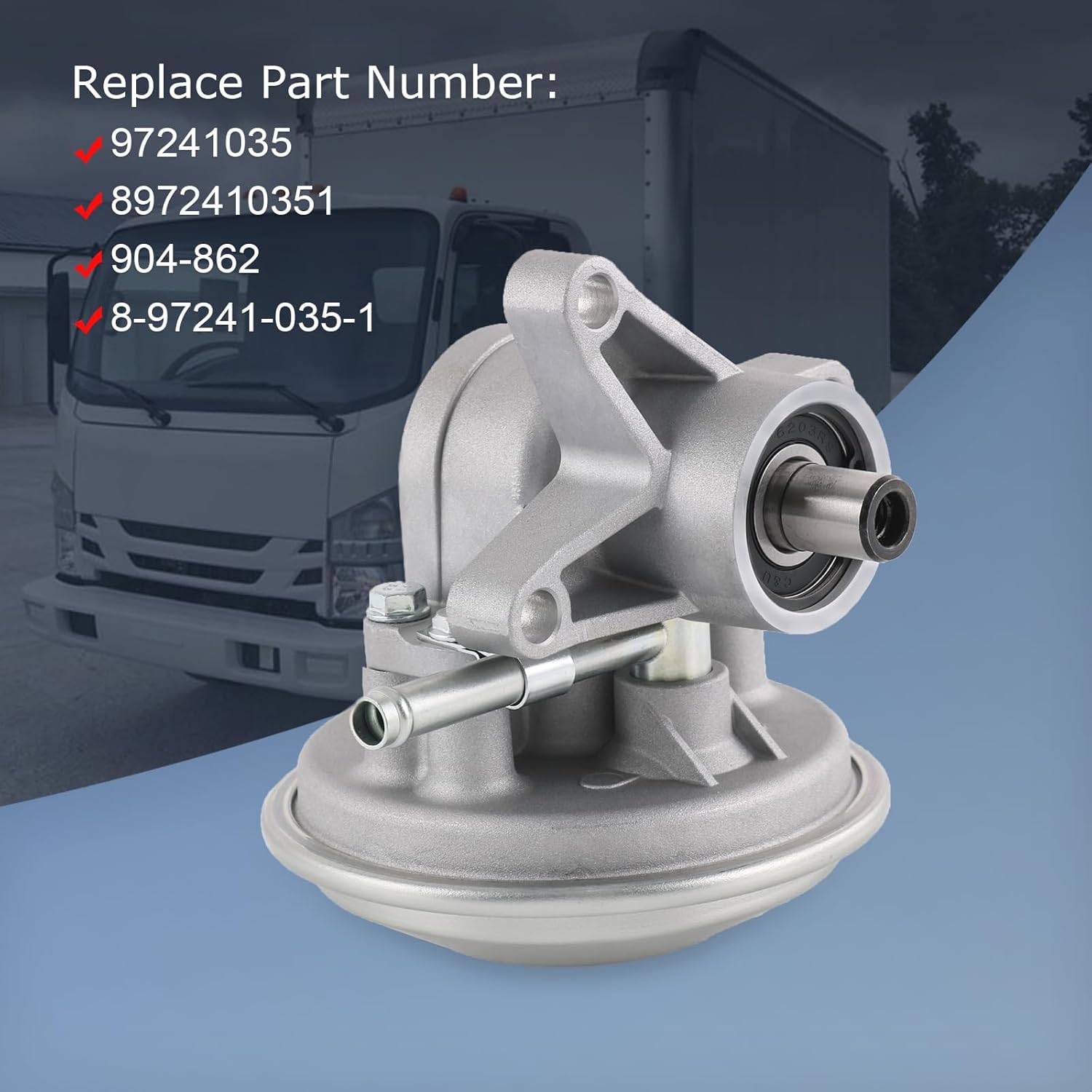 Vacuum Pump Compatible with 1995-2019 Isuzu NPR GAS V8 MPI TBI L96 LQ4 LY6 L31 L05 Crew CAB Replaces# 97241035 904-862 8972410351