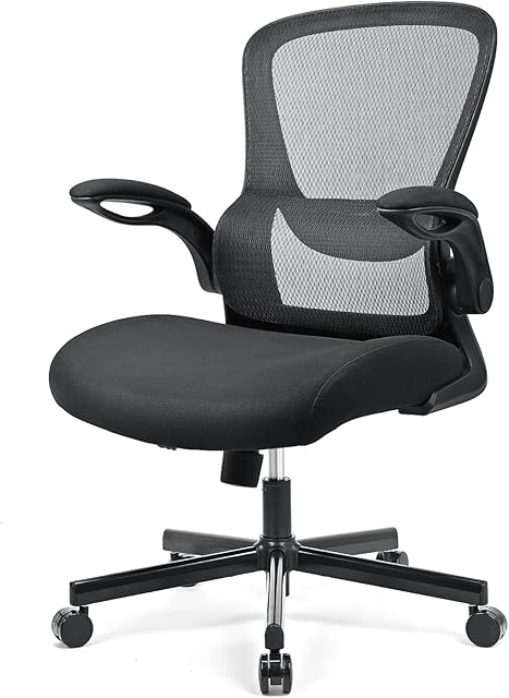 ACMELIFE Office Chair Ergonomic High Back Flip-Up Armrests, Executive Desk Chairs Breathable Mesh Design 360° Swivel Computer Chair with Built-in Lumbar Support for Home and Office Use.