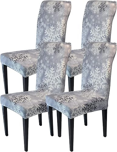 Miniatura 1 de Beifivcl Juego de 4 fundas para sillas de comedor de Navidad, fundas protectoras para sillas de comedor, extraíbles y lavables, decoración de cocina