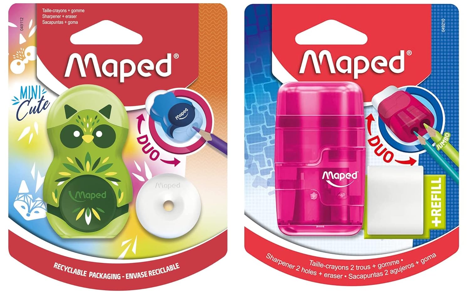 Maped - 2-in-1 Loopy Mini Cute Eraser/Sharpener & Maped Connect - 2 ...