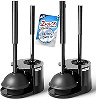 Vista 8 de FORASTO- Juego de desatascador y cepillo para inodoro 2 en 1, desatascador con mango alargado, herramientas de limpieza para baño, suministros
