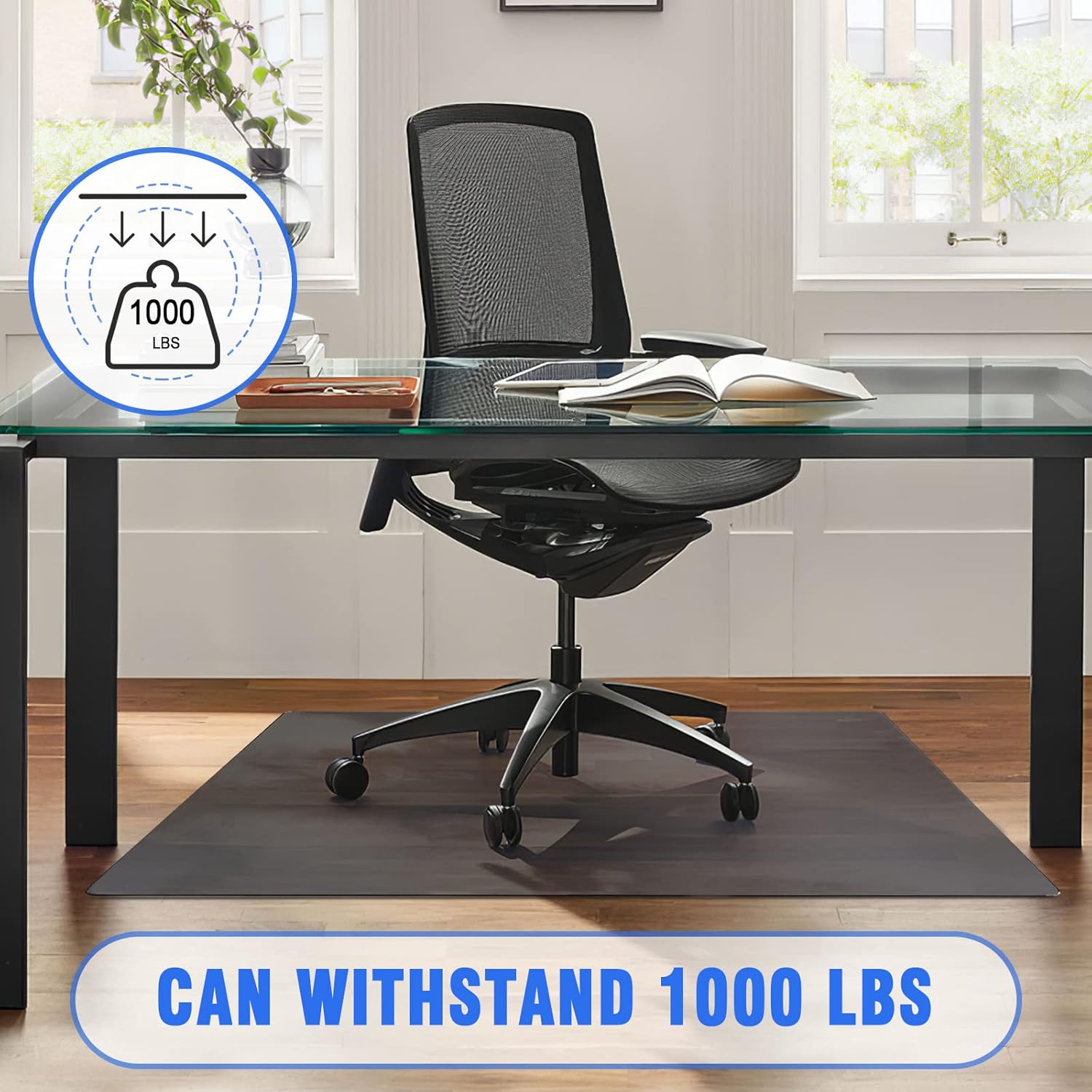 NeuType Glass Chair Mat, Tempered Glass Office Chair Mat for Carpet or Hardwood Floor - Effortless Rolling, Easy to Clean, Best for Your Home or Office Floor (36" Round x 1/4", Transparent) : Office Products