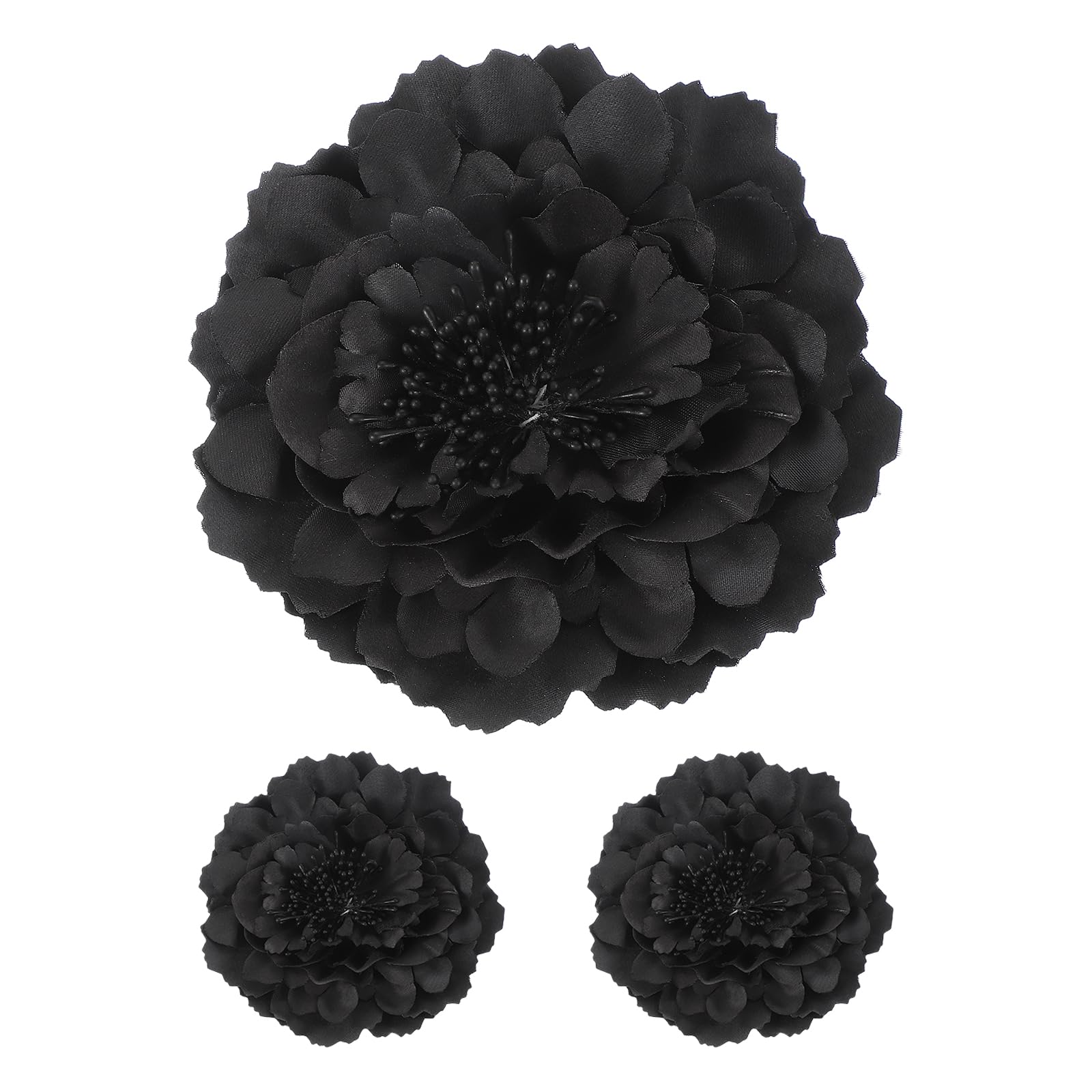 Épingles à cheveux pivoine noire en tissu et corsage polyvalent pour femme