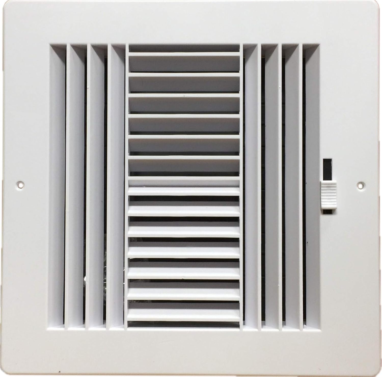 Fourway plastic register side wall/ceiling air register with multishutter damper in white (8