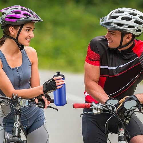 Miniatura 6 de Paquete de 12 botellas de agua deportivas de 20 onzas con tapa fácil de abrir para empujarjalar, a prueba de fugas, sin BPA, botellas de agua de