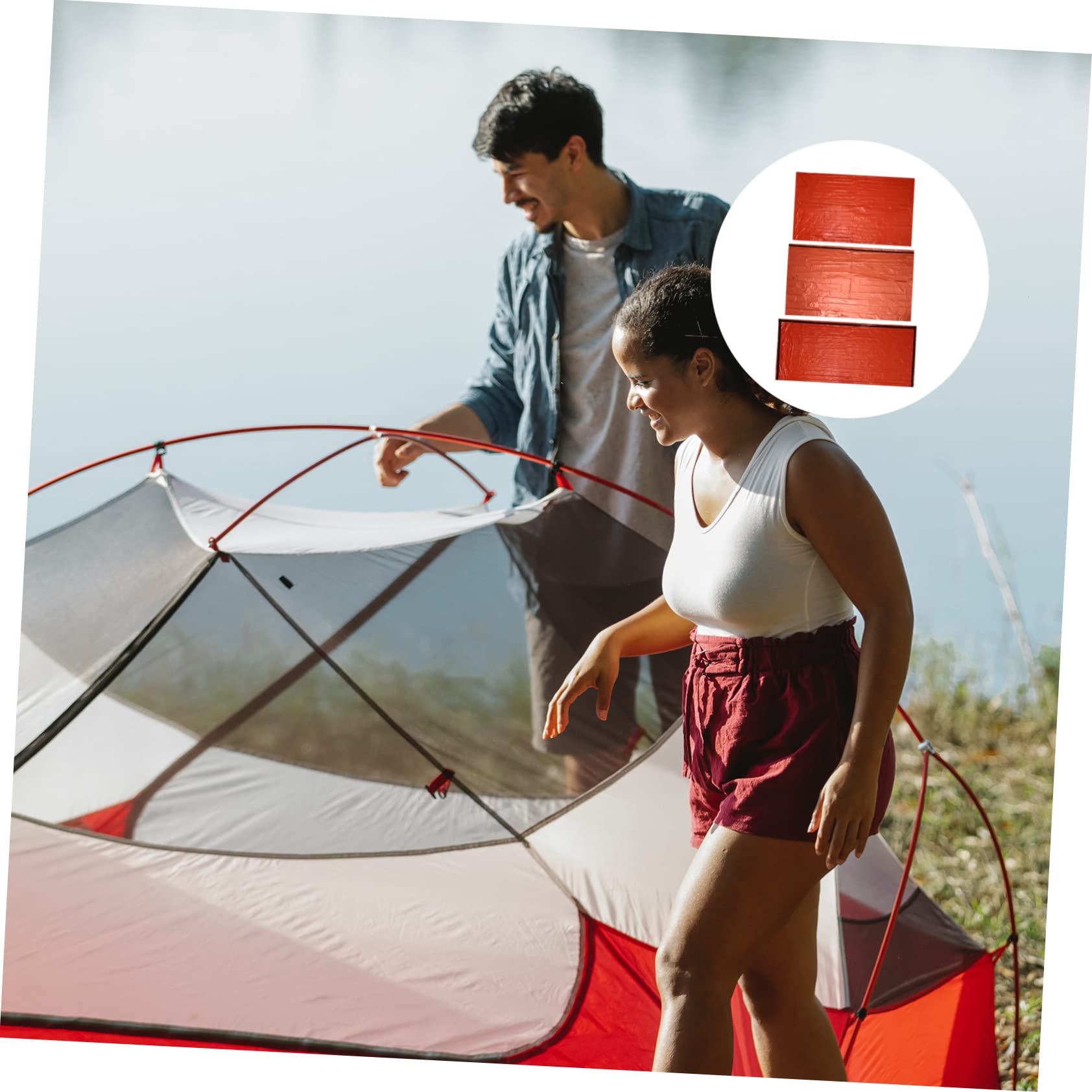 KESYOO Emergency Survival with Thermal Blanket Portable Outdoor Camping Tent Insulated Emergency Shelter Compact Design for Hiking Travel Survival