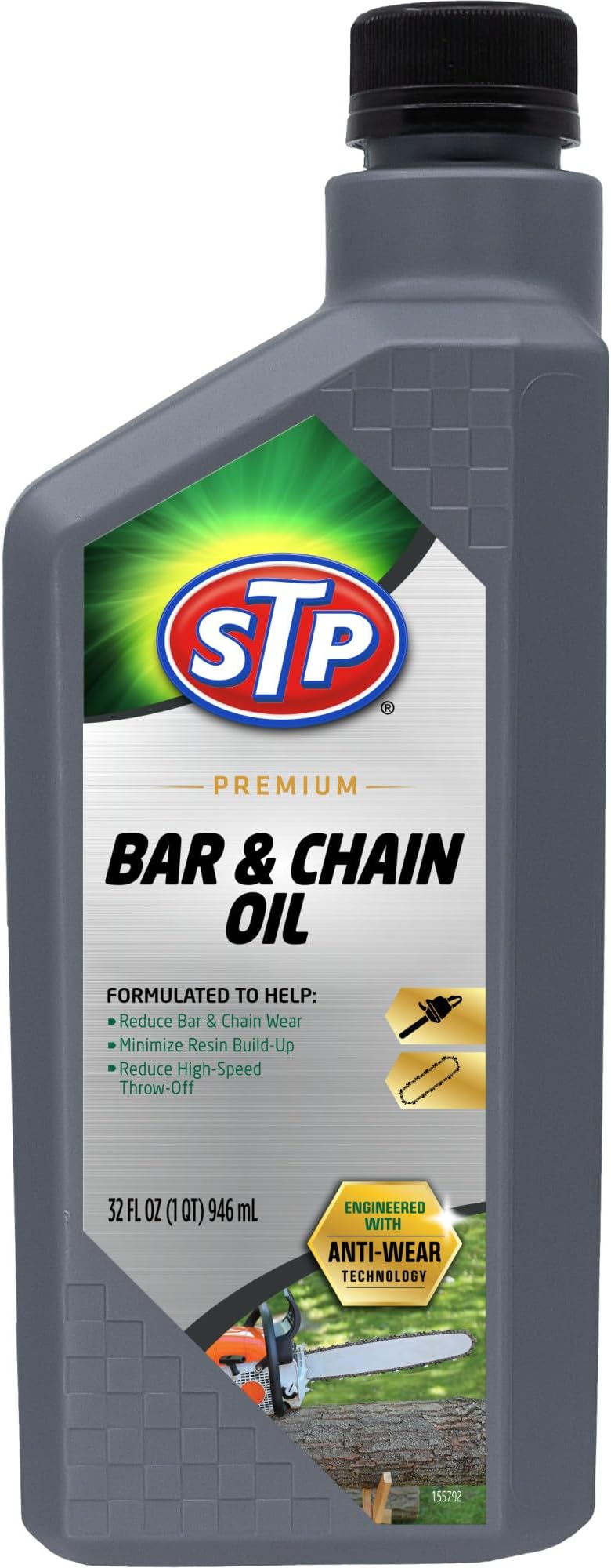 Premium Bar and Chain Oil, Tools and Chainsaw Oil Treatment Reduces Bar and Chain Wear, 32 Oz