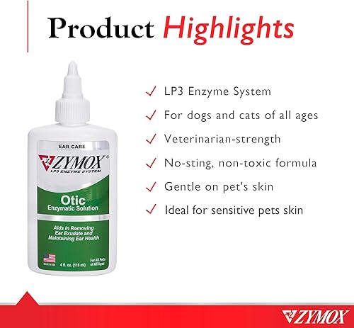 Miniatura 3 de Tratamiento ótico para mascotas Zymox, sin hidrocortisona, 4 onza