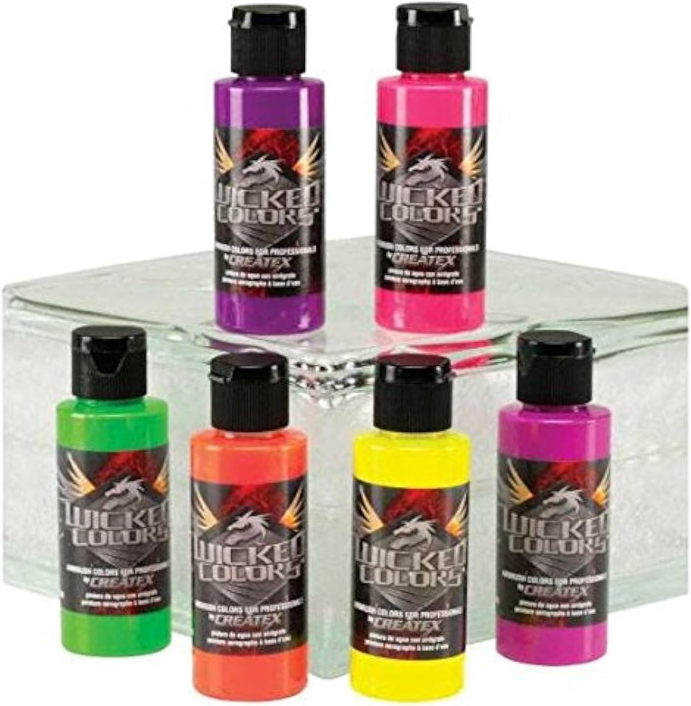 6-Pc Fluorescent Airbrush Paint Set
