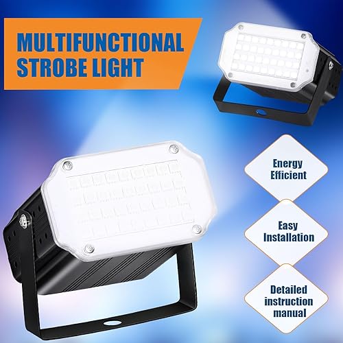 Miniatura 6 de 4 luces estroboscópicas de Halloween para fiestas, luz estroboscópica LED, activada por sonido y control de velocidad de flash con 36 luces LED RGB