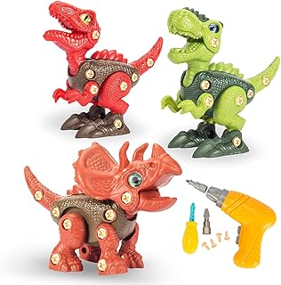 JRD&BS WINL Dinosaur Toys for 3 4 5 6 7 Years Old Kids,STEM Construction Engineering Toys with Electric Drill for Kids Ages 4-8,Best Gift for Kids Birthday Gift,Educational Toys for Kids 5-8 Years