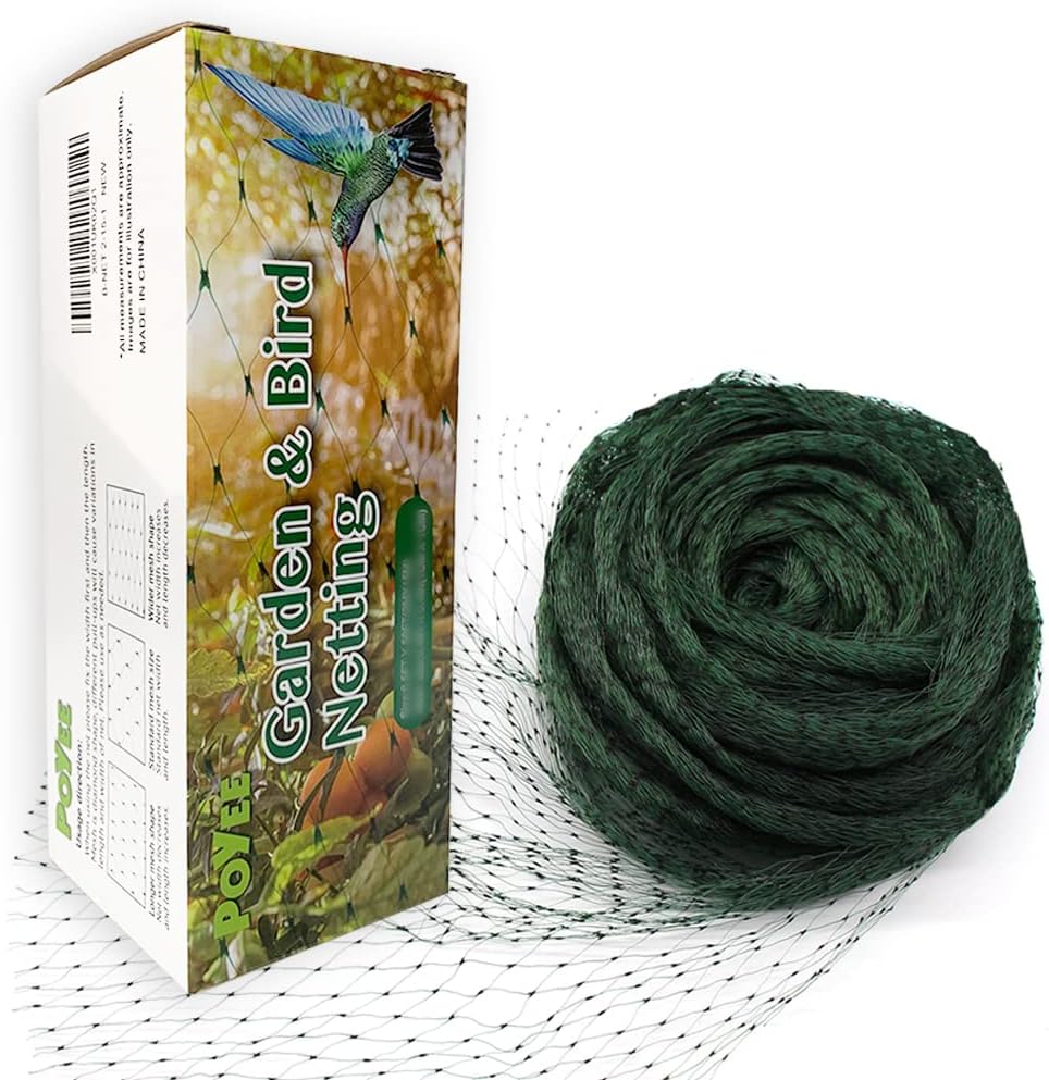 POYEE Garden Netting for Bird Green Net Provide Better Protection for Vegetables and Fruit Trees (13FT X 26FT)