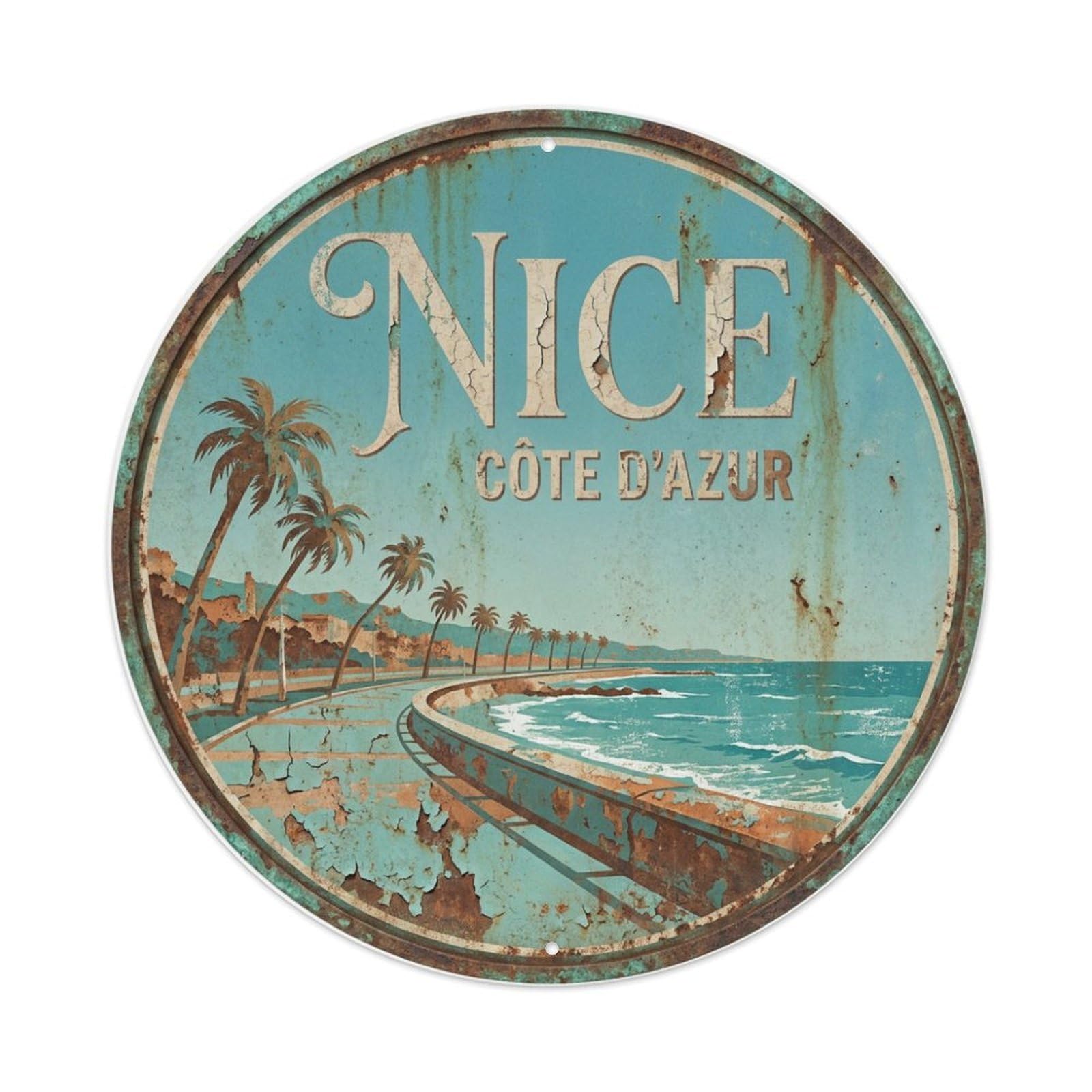 Metal Tin Sign France Retro Travel Nice