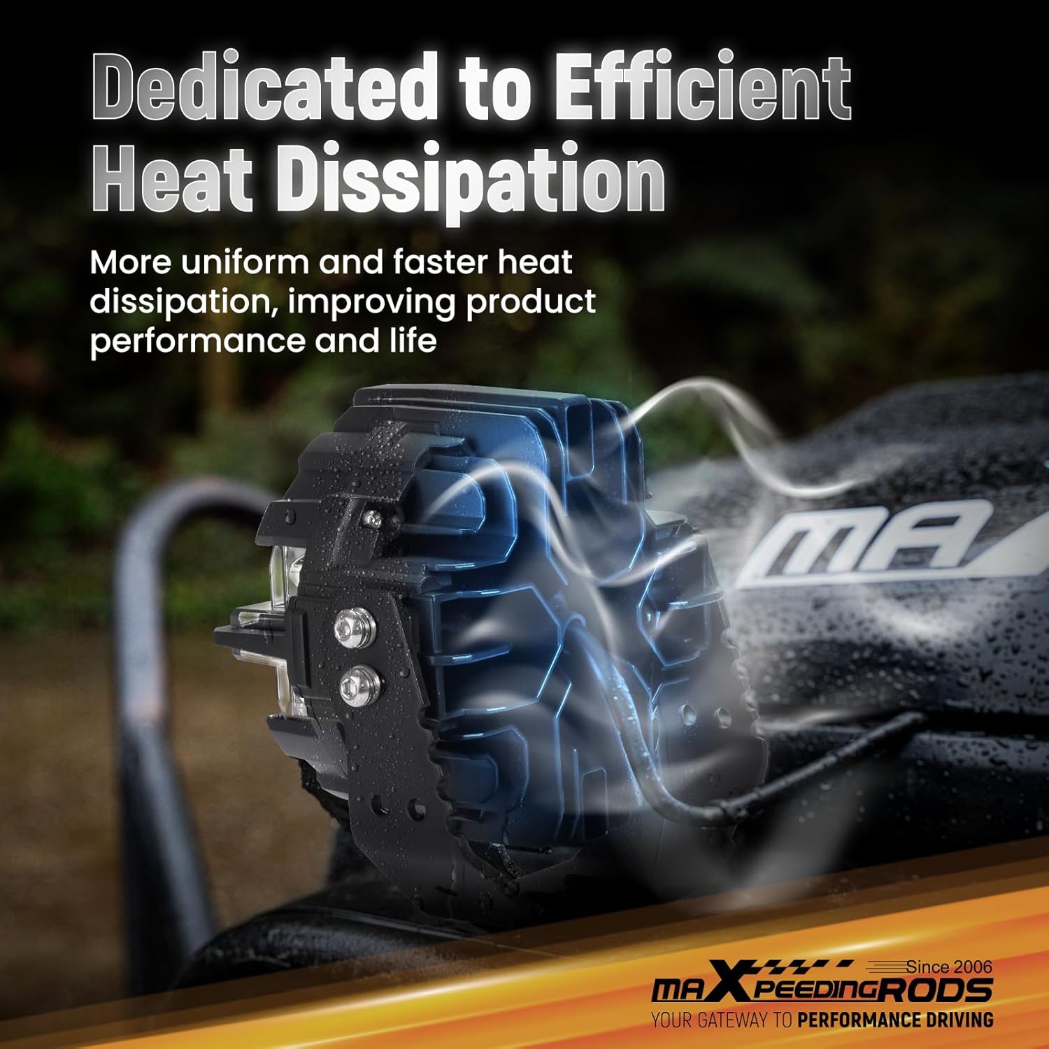 maXpeedingrods 6 X 3.5 Inch LED DRL Offroad Pod Lights with Wiring Harness Kit 6pcs 4-PIN DT Plugs, 160W 12-24V 40A