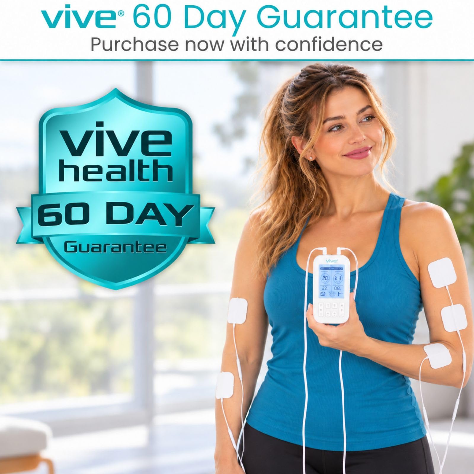 Vive Stim Machine for Muscle Recovery - 24 Mode Tens Unit Stimulator for Pain Relief Therapy - 24 EMS & 12 Fitness Models with Electrodes for Period Cramps, Physical Therapy - Stimulation Device — Amazon image 9