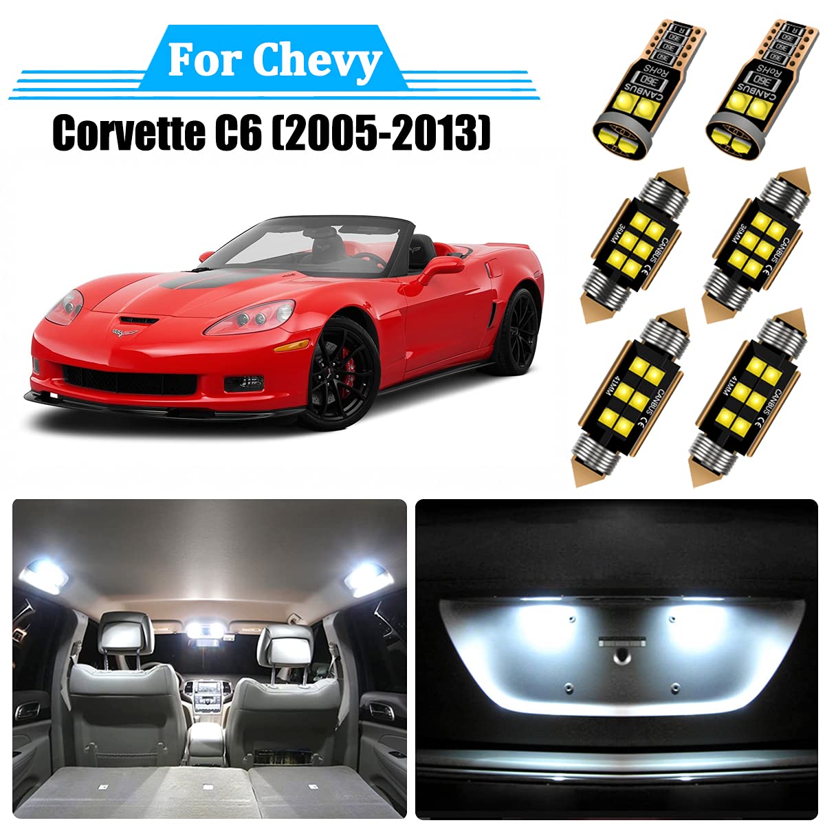 Buy 16 Piece LED Interior Light Kit for Chevrolet Chevy Corvette C6