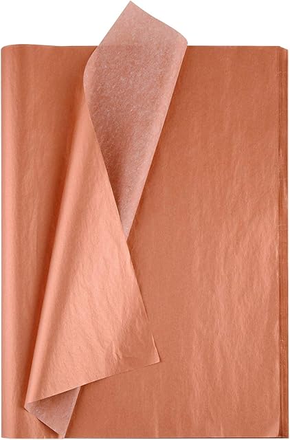 MIAHART 50 Sheets Rose Gold Tissue Paper Bulk 20X14 Inch Gift Wrap Paper Bulk Gift Wrapping Accessory Wrap for Wedding Birthday Party Favor Decor DIY Fringes Shredded Fill Confetti (Rose Gold)