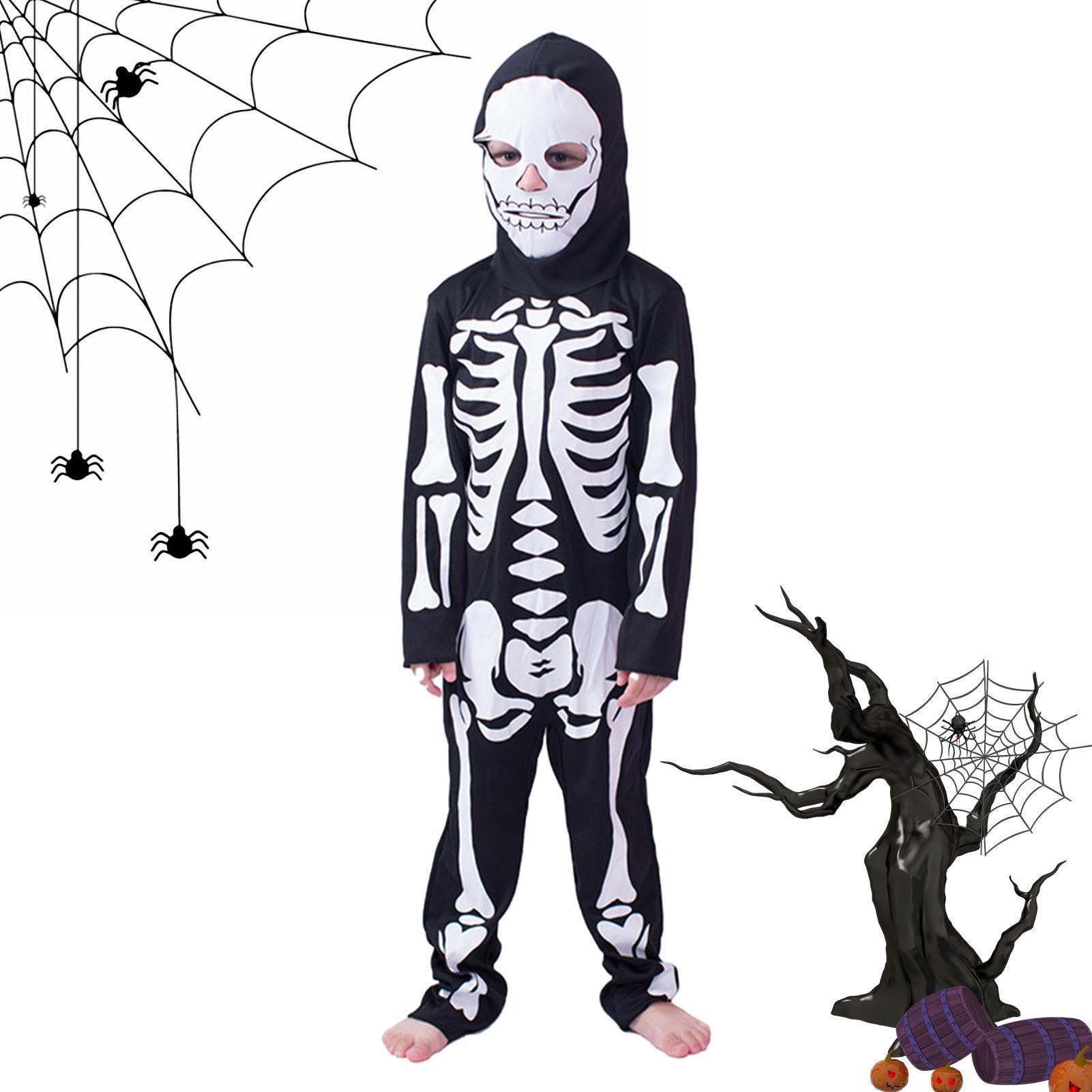 Traje Esqueleto Niño Mono Dulce Niño con Cubierta Facial