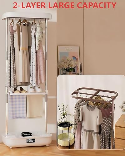 Miniatura 5 de Secadora portátil, mini máquina de cuidado de ropa con control remoto, rápidofácil de usarpequeña, adecuada para espacios pequeños, apartamentos,