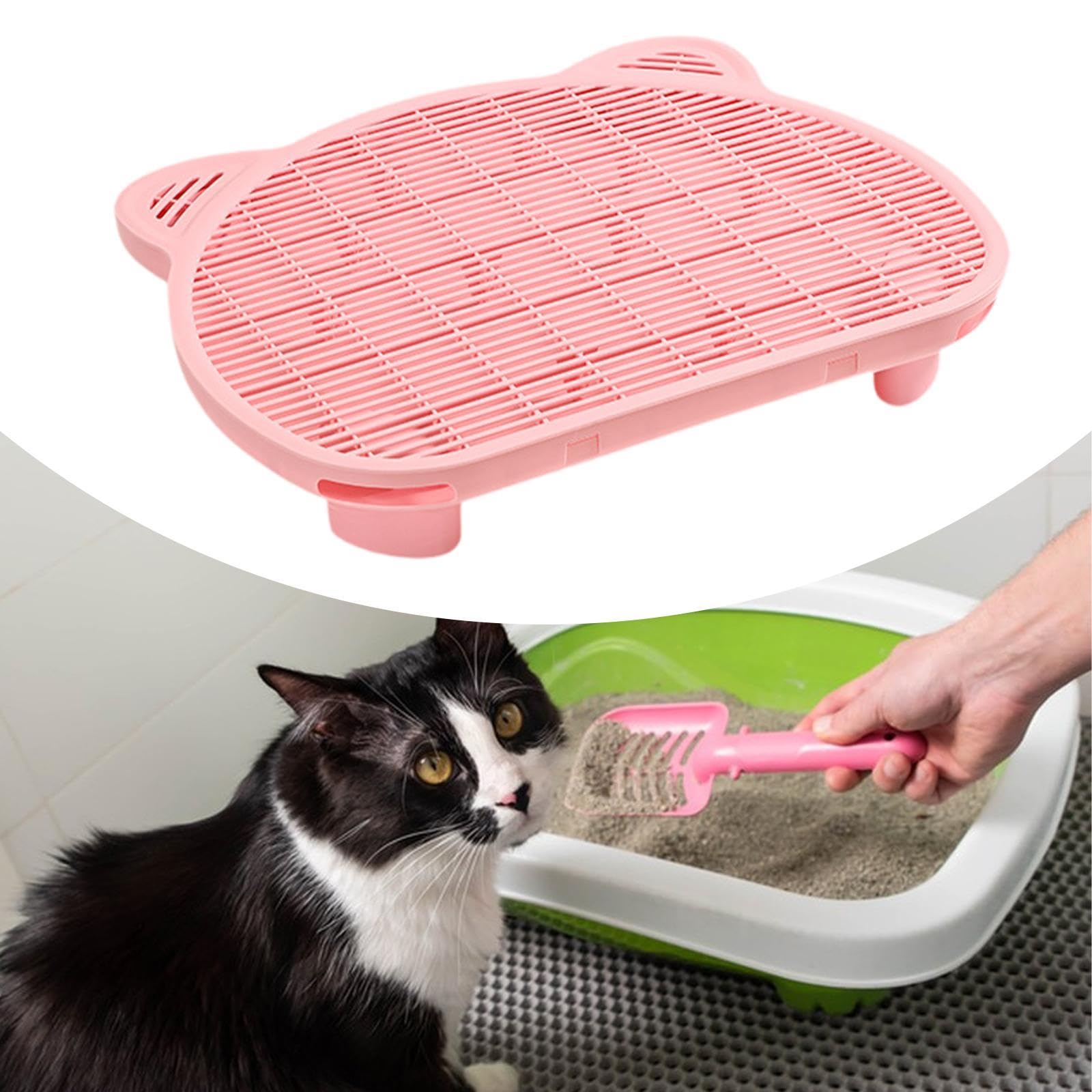 Tapis de Litière pour Chat, Marchepied, Facile à Nettoyer, Moins de Déchets, Marchepieds Réutilisables, Tapis de Rétention de Litière pour Chats, Rose